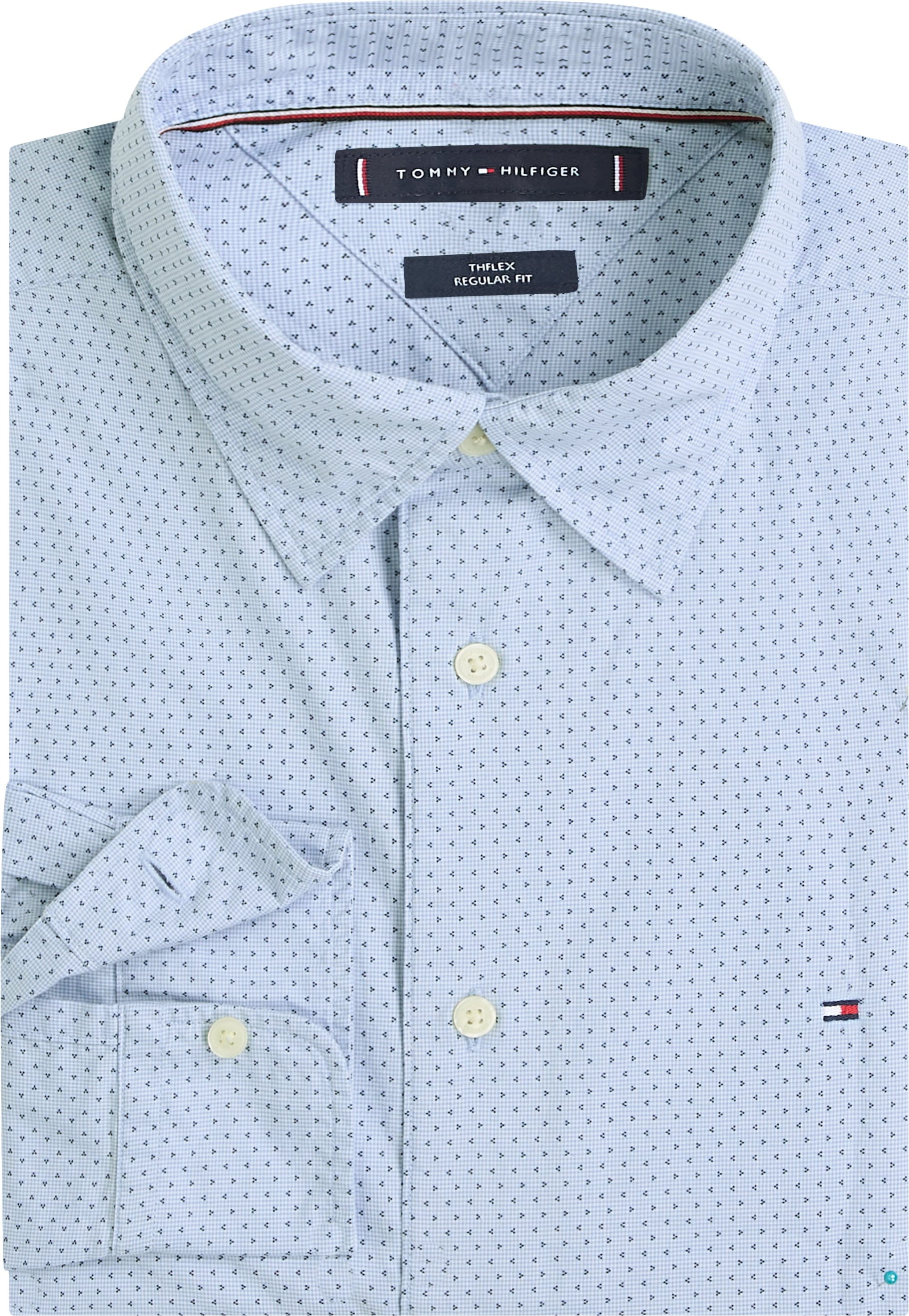 Tommy Hilfiger Langarmhemd »FLEX POPLIN MINI PRINT RF SHIRT«, regular fit, Kentkragen