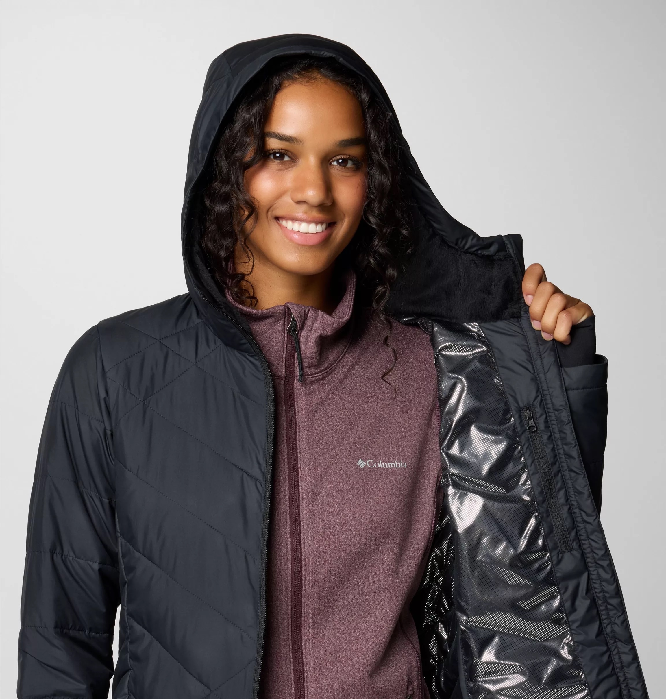 Columbia Steppmantel »HEAVENLY LONG HOODED JACKET«, (1 tlg.)