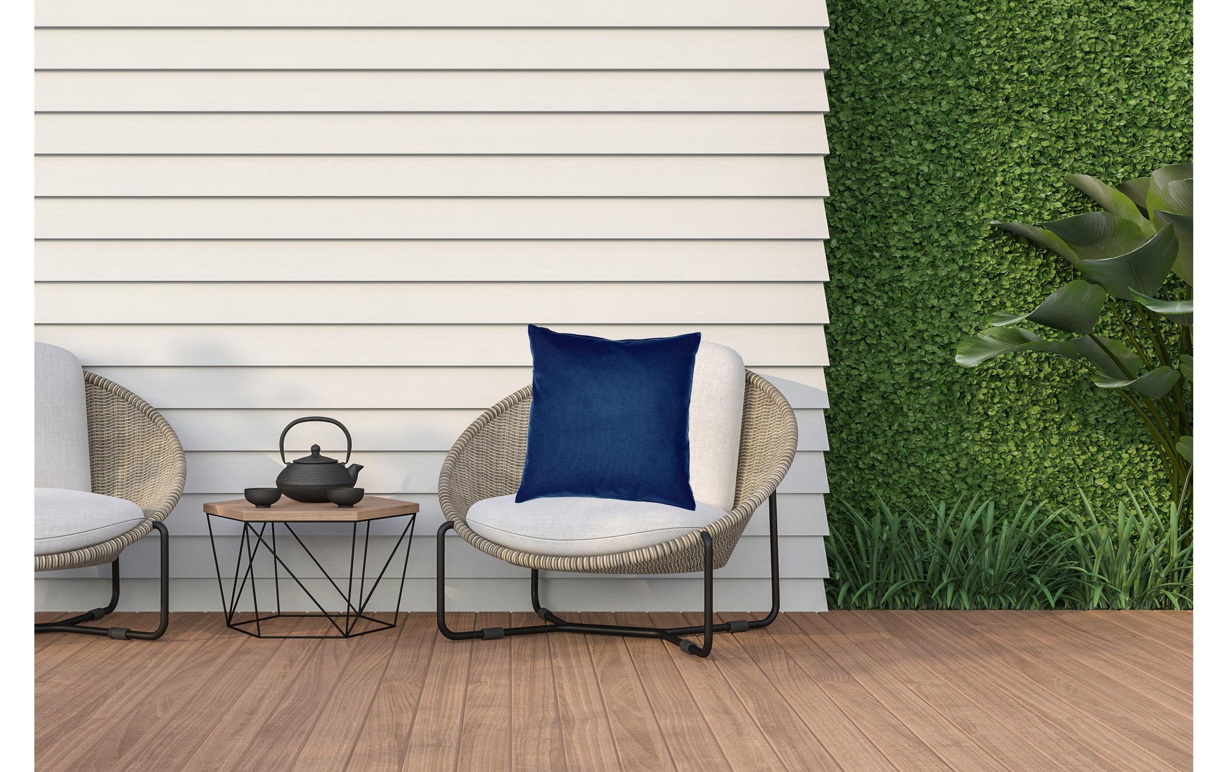 Image of Kissenbezug "Casa Leon Acrisol Liso Outdoor, Dunkelblau 40 x 40 cm"