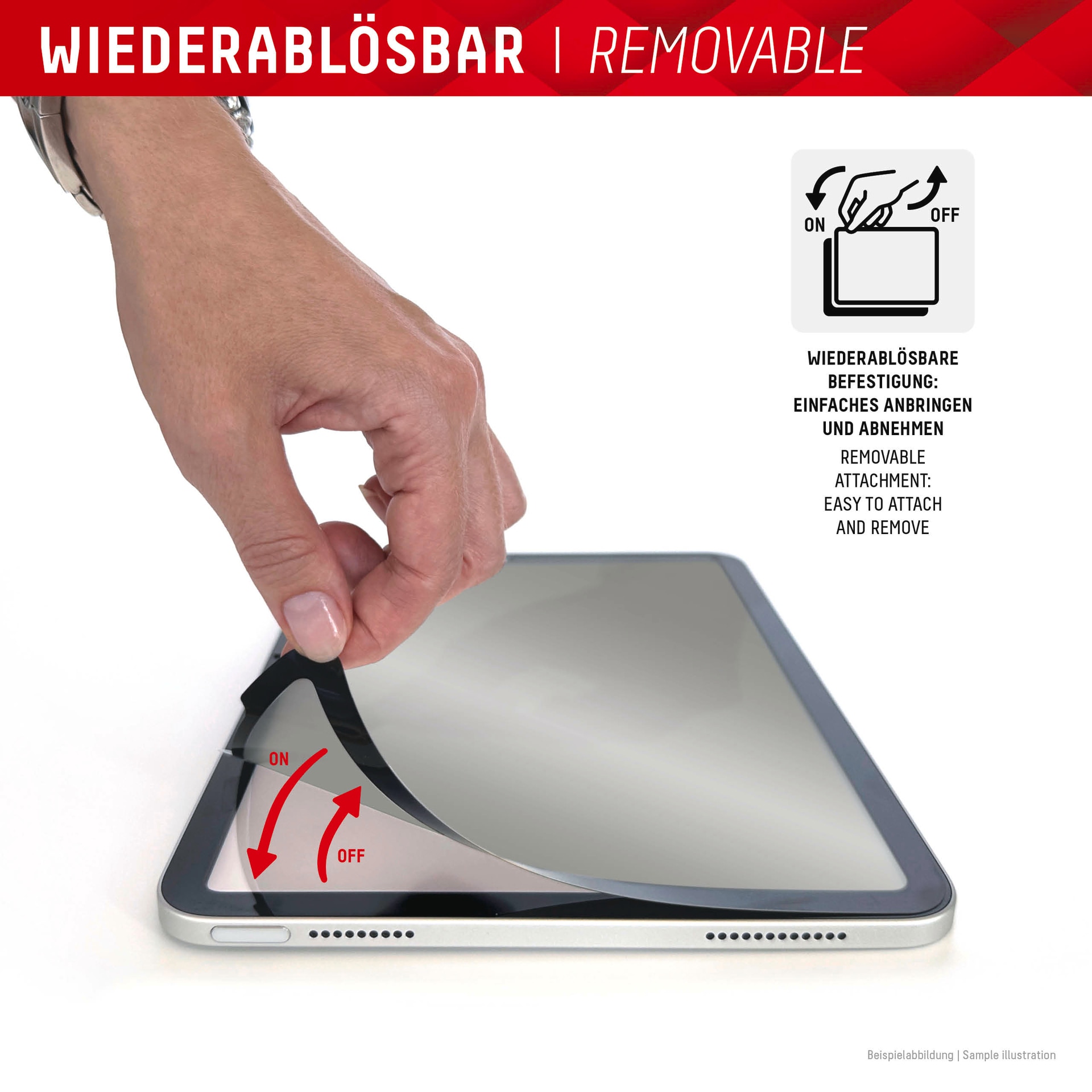 Displex Displayschutzfolie »Tablet Privacy Safe«, für Apple iPad 10,9" (10. Gen., 2022)-Apple iPad 11" (2025)-Apple iPad Air 11" (2024/2025), Blickschutzfolie, Schutzfolie, Bildschirmschutz, kratz- & stossfest