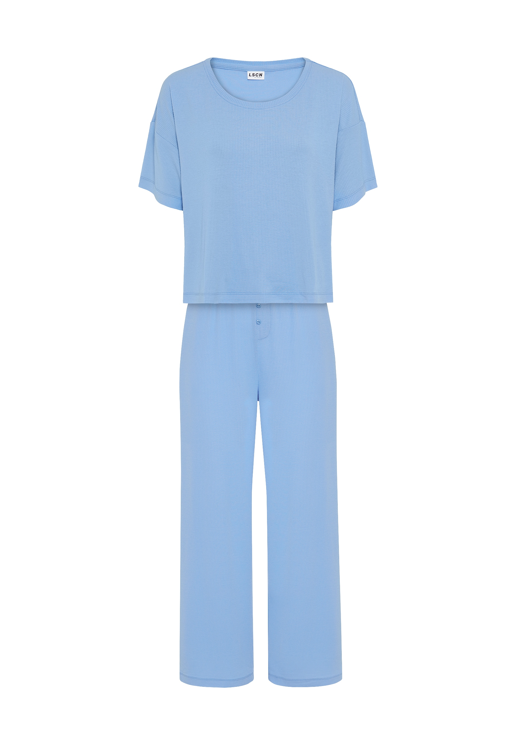 LSCN by LASCANA Pyjama Set, 2 tlg. mit kleiner Zierknopfleiste an der Hose