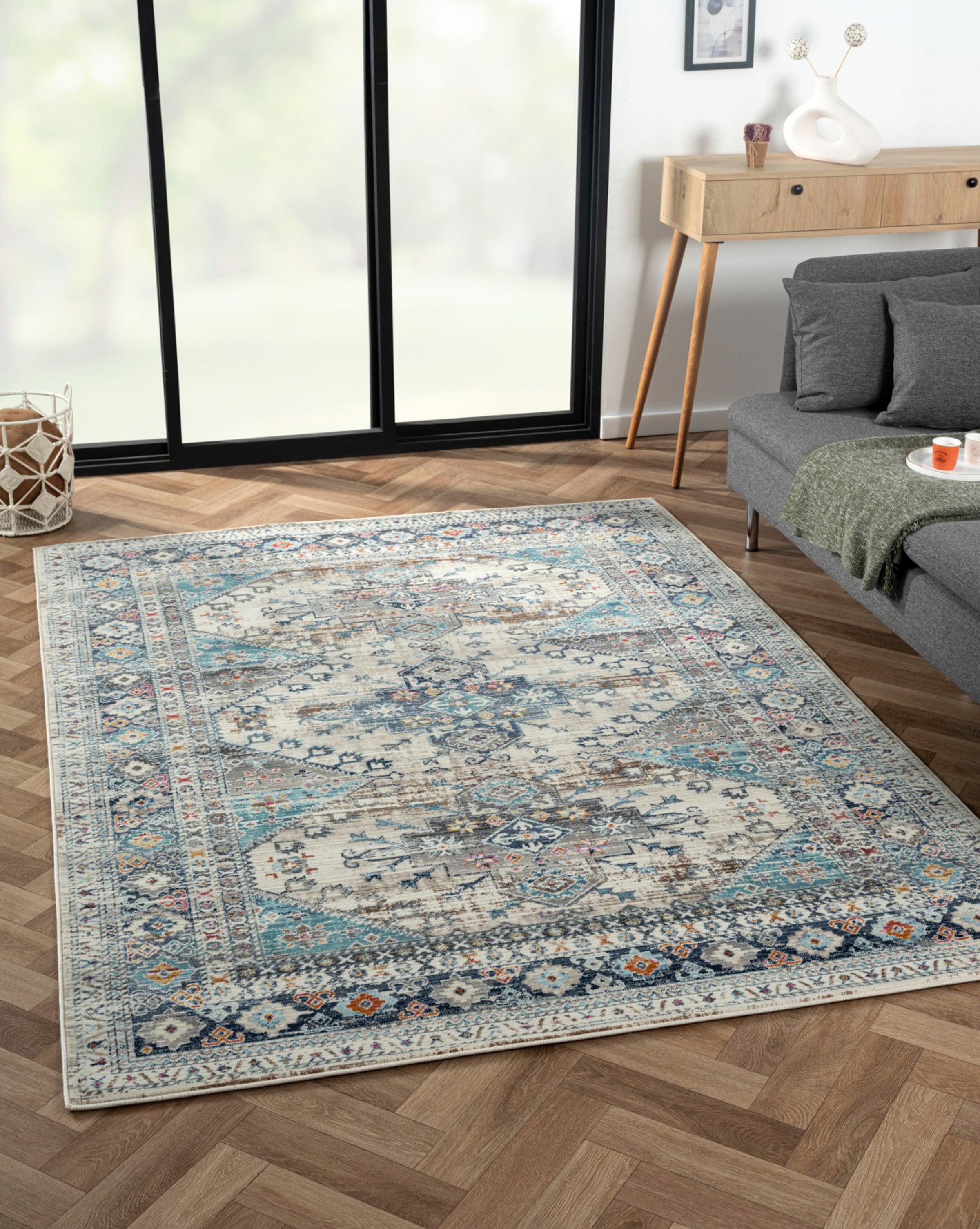 Image of Myflair Möbel & Accessoires Teppich "Elfi 2" rechteckig 6 mm Höhe Flachgewebe, im modernem Used Look, superflach, weich durch Microfaser