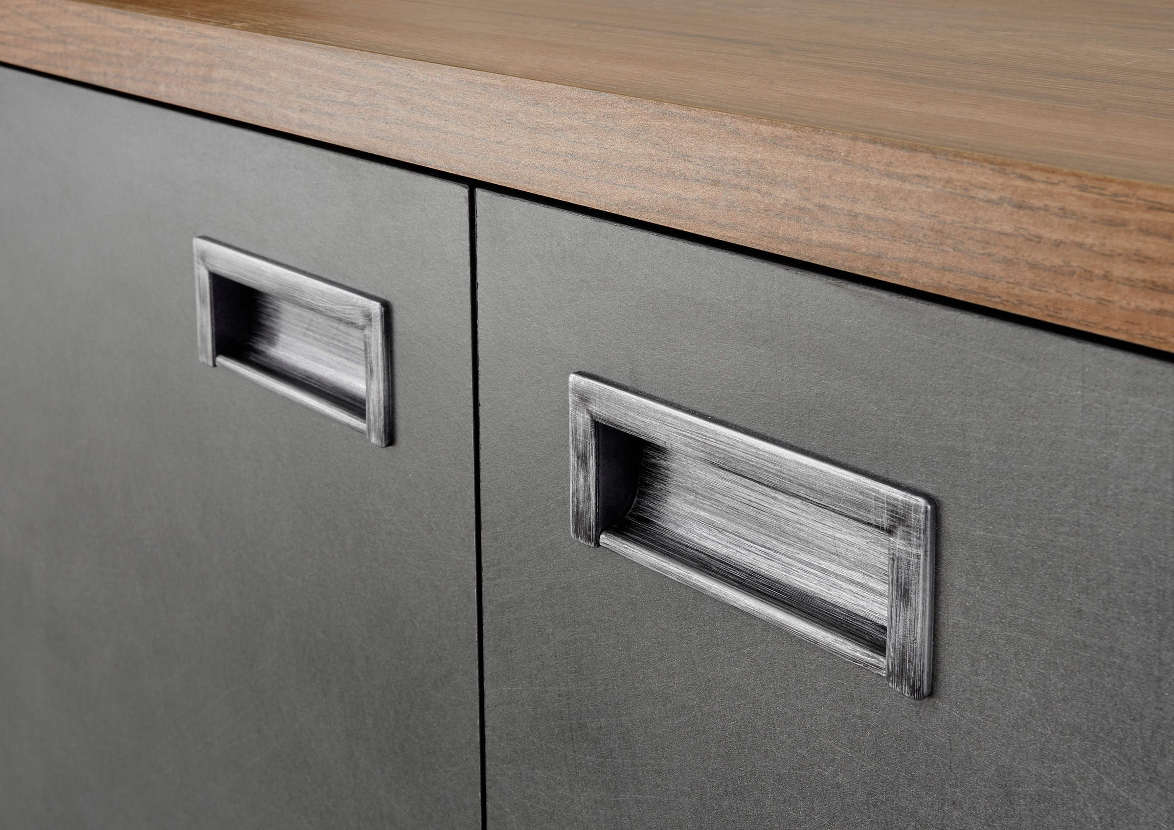 Home affaire Badmöbel-Set »Detroit, Bad im Industrialdesign, 3-teiliges Badezimmer«, (Set, 3 St.), Waschtisch, Highboard & Spiegel, inkl. Mineralguss-Aufsatzwaschbecken