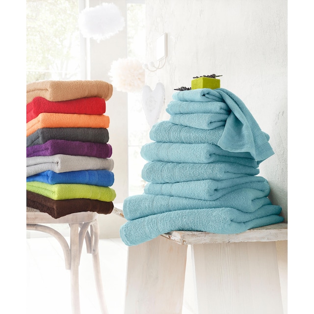 my home Handtuch Set »Inga«, Set, 10 tlg., Walkfrottee, Handtücher mit  feiner Bordüre, Handtuchset aus 100% Baumwolle günstig kaufen | Badetücher