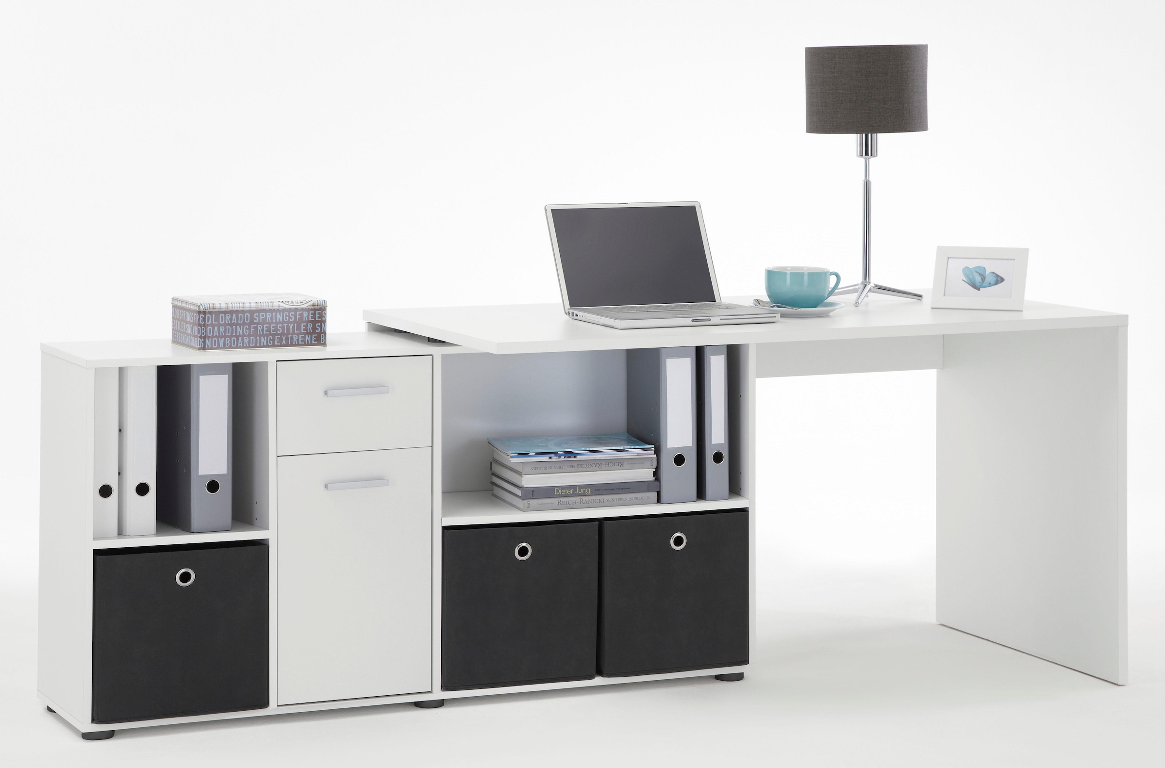 Schreibtisch drehbar, bequem Breite / kaufen Germany FMD cm, Sideboard,«, in Made / 205 »Lex, 136 Eckschreibtisch