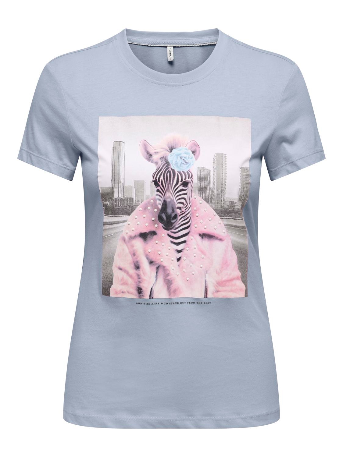 Image of ONLY Kurzarmshirt "ONLVIBE LIFE S/S GLASSES TOP BOX JRS" Baumwolle, regular fit, Rundhals
