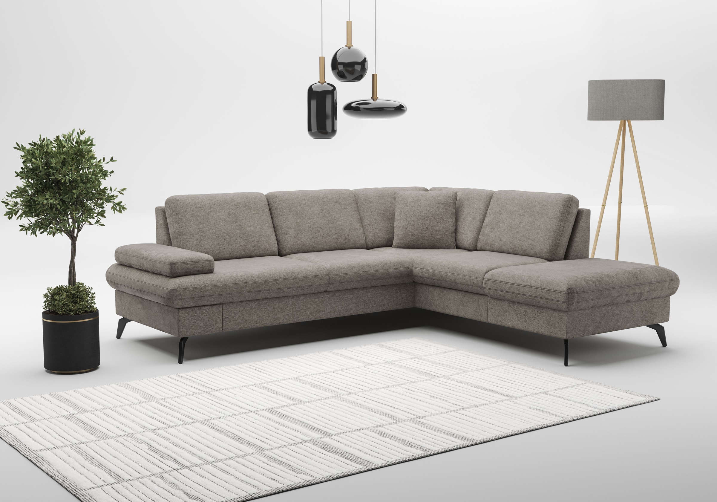 sit&more Ecksofa »Morris Jubi L-Form«, inkl. Armteilfunktion und 1 Zierkissen, wahlweise mit Bettfunktion