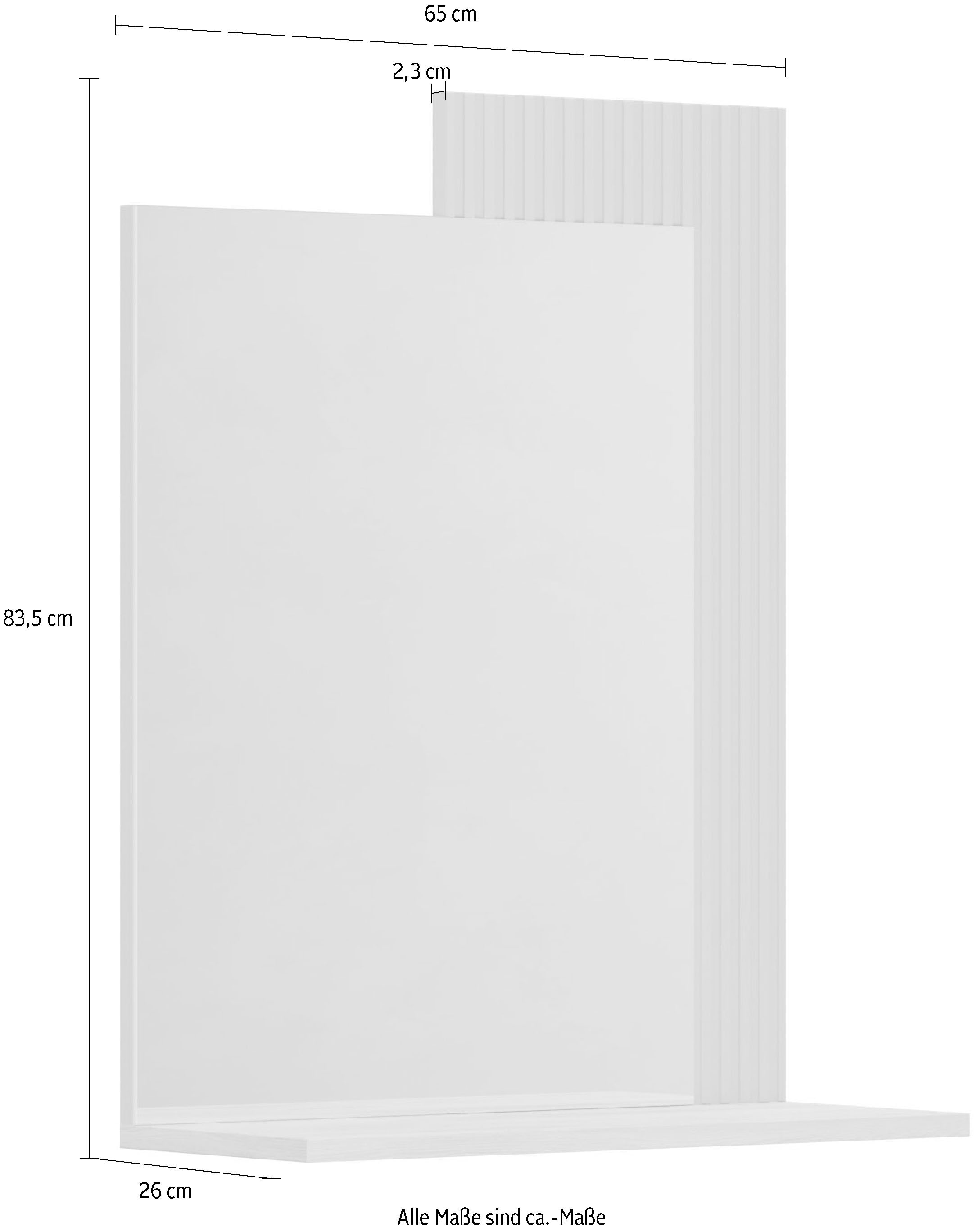 Home affaire Miroir de vestiaire »Luminara« Flurspiegel mit Ablage und eleganter Rillenoptik - (B/T/H) 65/26/84 cm
