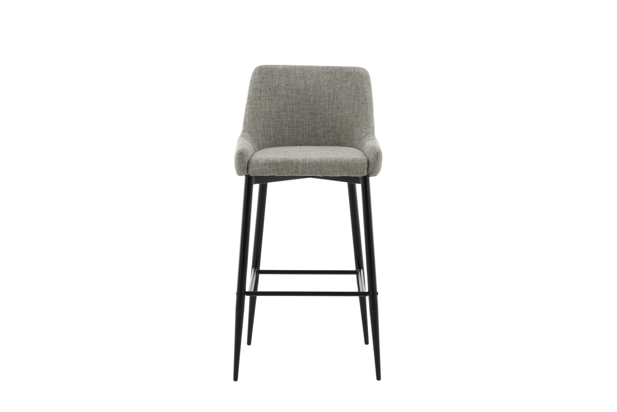 Venture Home Barhocker »Plaza, 2er-Set Barhocker in beigem Leinen, schwarze Beine, 150 kg« Set, 2 Stk. tlg. Tresenstuhl, Stoffbezug, Metallbeine, Fussstütze, einladend