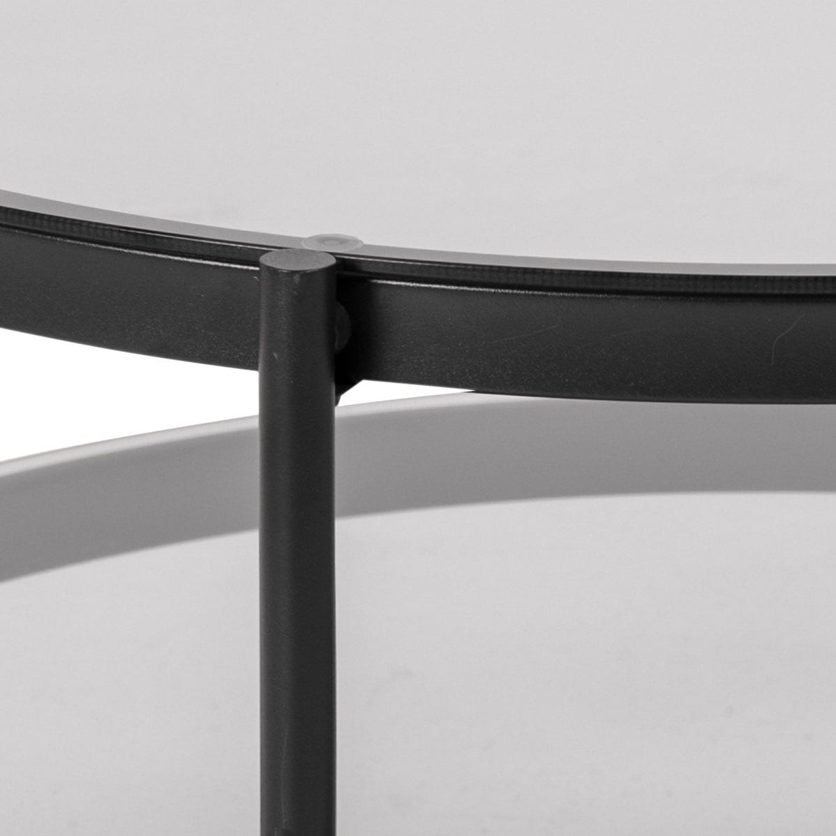 ACTONA GROUP Table basse »Bayern« Plateau de table en verre fumé, structure métal, tablette, forme ronde