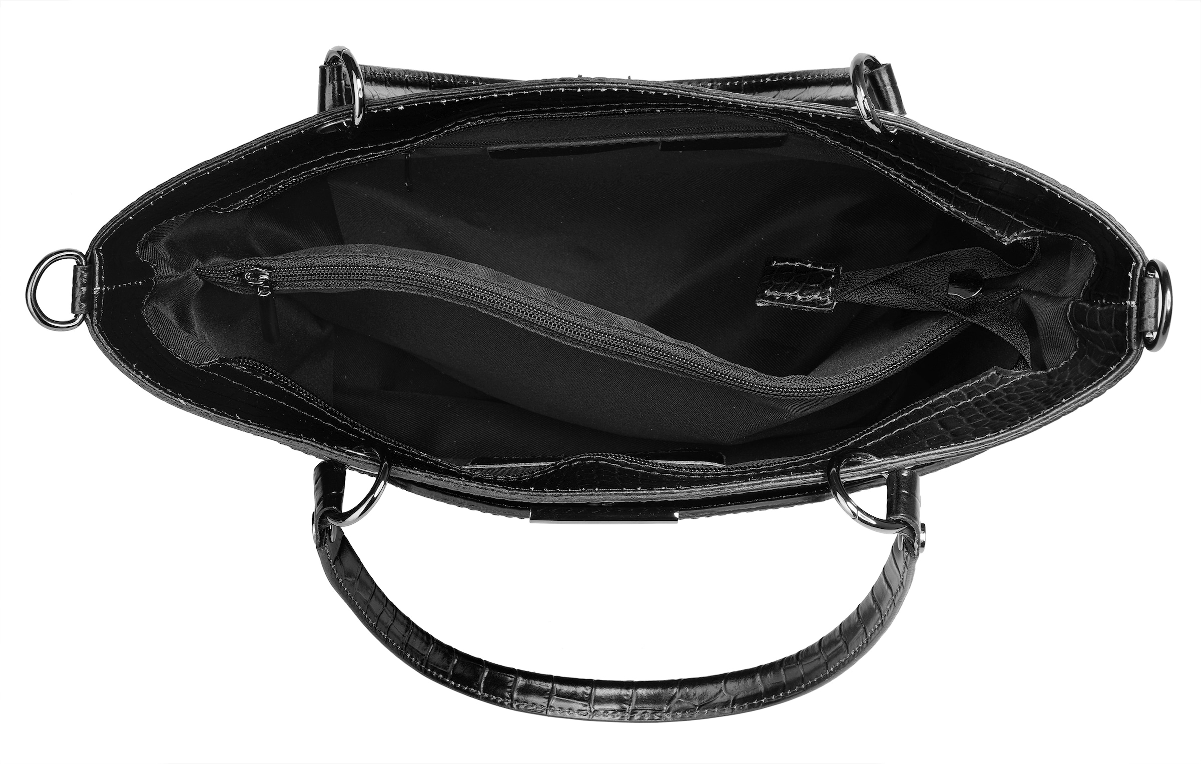 Cluty Henkeltasche, echt Leder, Made in Italy