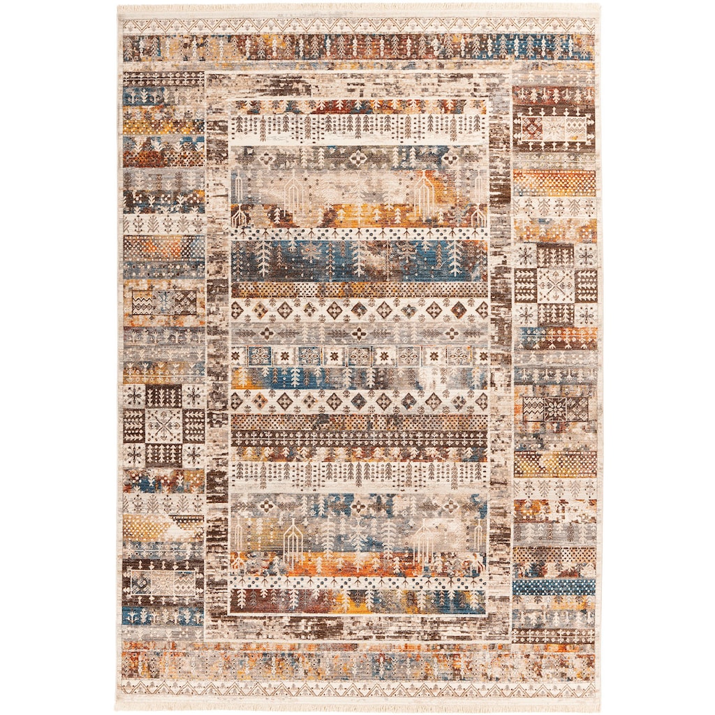 Obsession Teppich »My Laos 464«, rechteckig, Kurzflor, Ethno Design, mit Fransen