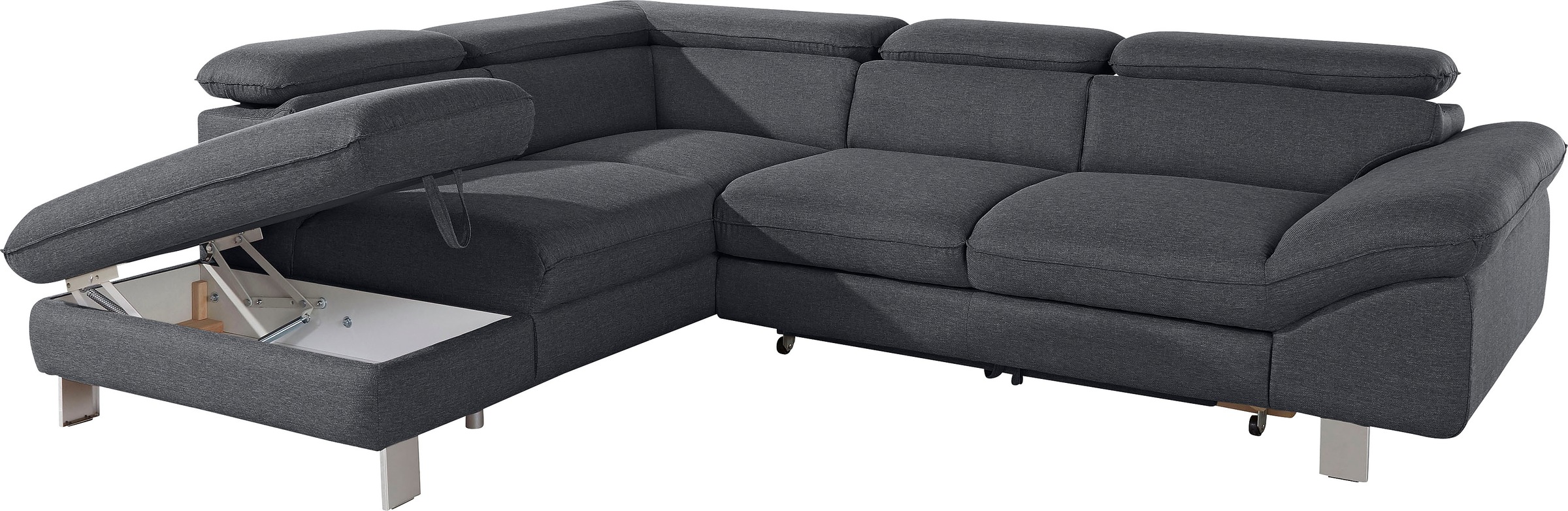 COTTA Polstergarnitur »Driver«, (Set, 2 tlg.), bestehend aus Ecksofa und Hocker, mit Kopfteilverstellung