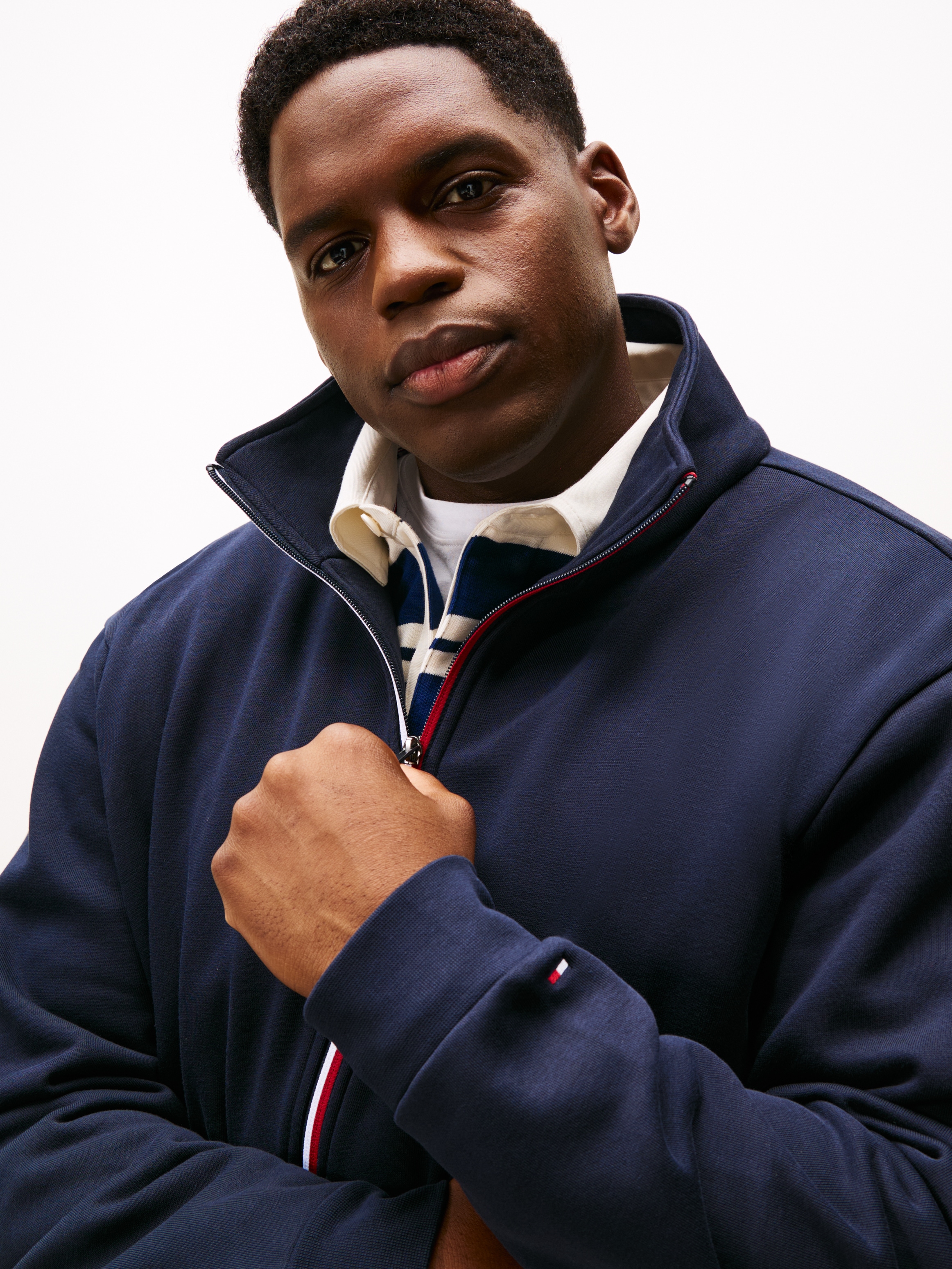 Tommy Hilfiger Big & Tall Sweatjacke »GLOBAL STRIPE ZIP«, Grosse Grössen