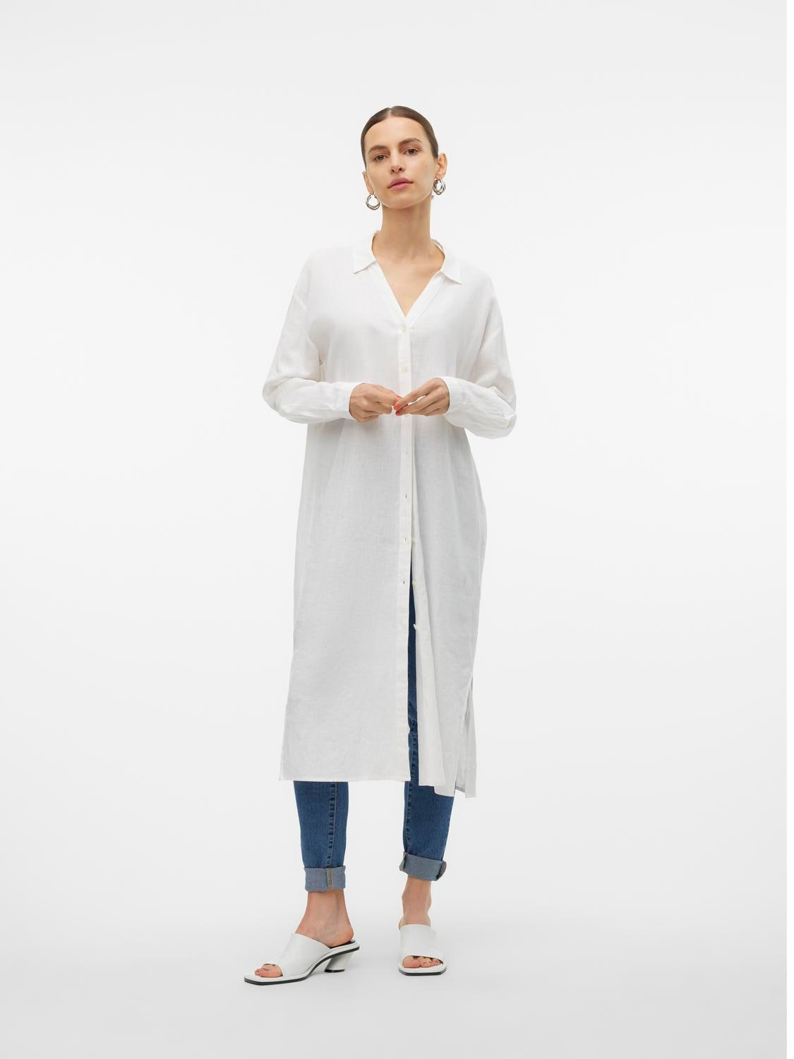 Vero Moda Hemdblusenkleid »VMLINN LOOSE CALF SHIRT WVN NOOS«, Sommerkleid