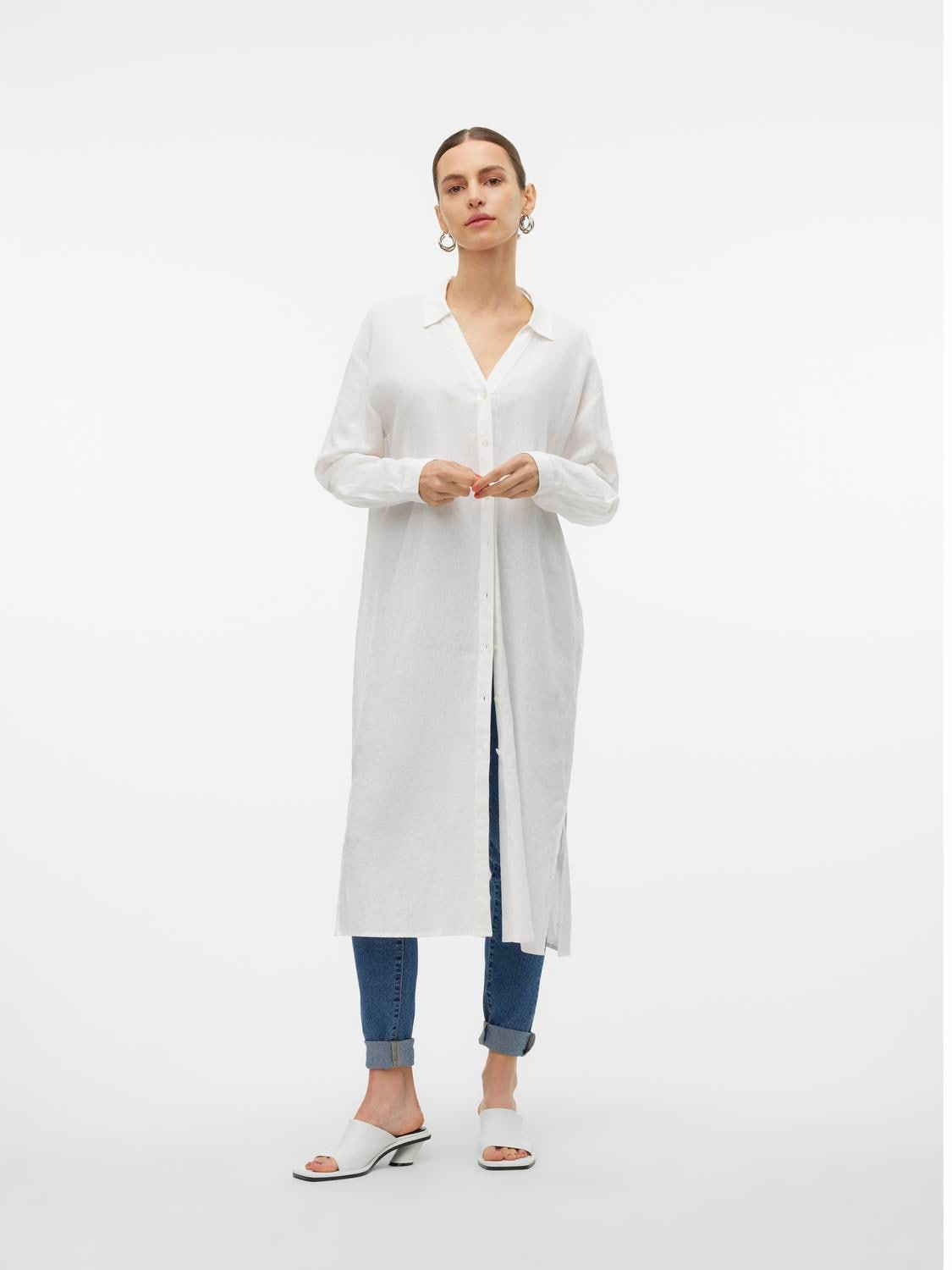 Vero Moda Hemdblusenkleid »VMLINN LOOSE CALF SHIRT WVN NOOS«