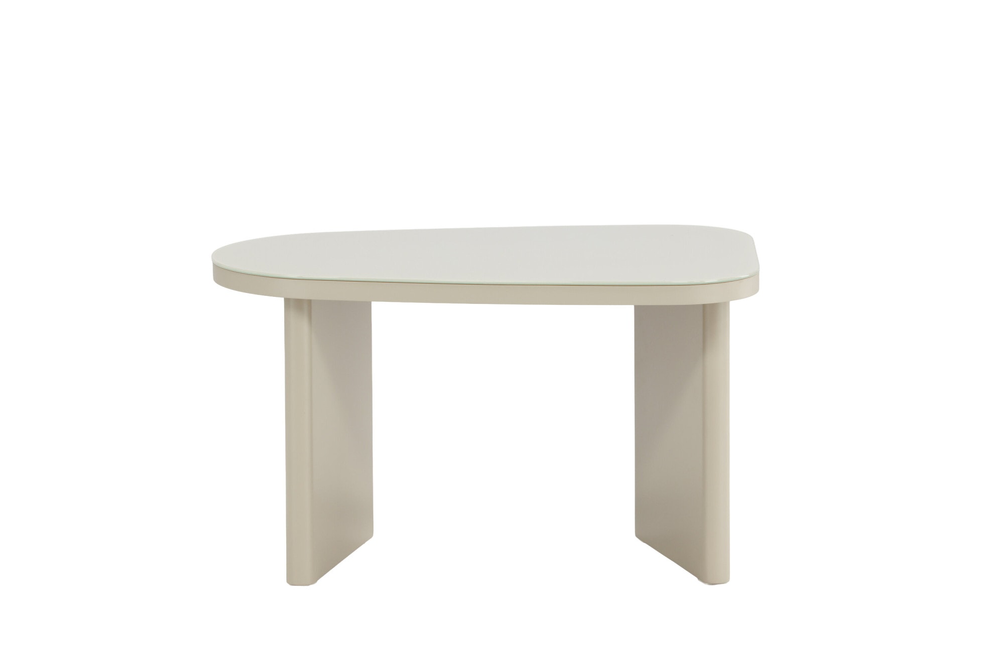 Venture Home Beistelltisch »Grönvik, ovaler Beistelltisch 70 × 45 cm mit Glasplatte in Beige« Ablagetisch, Glas transparent, MDF-Gestell beige, oval, dekorativ