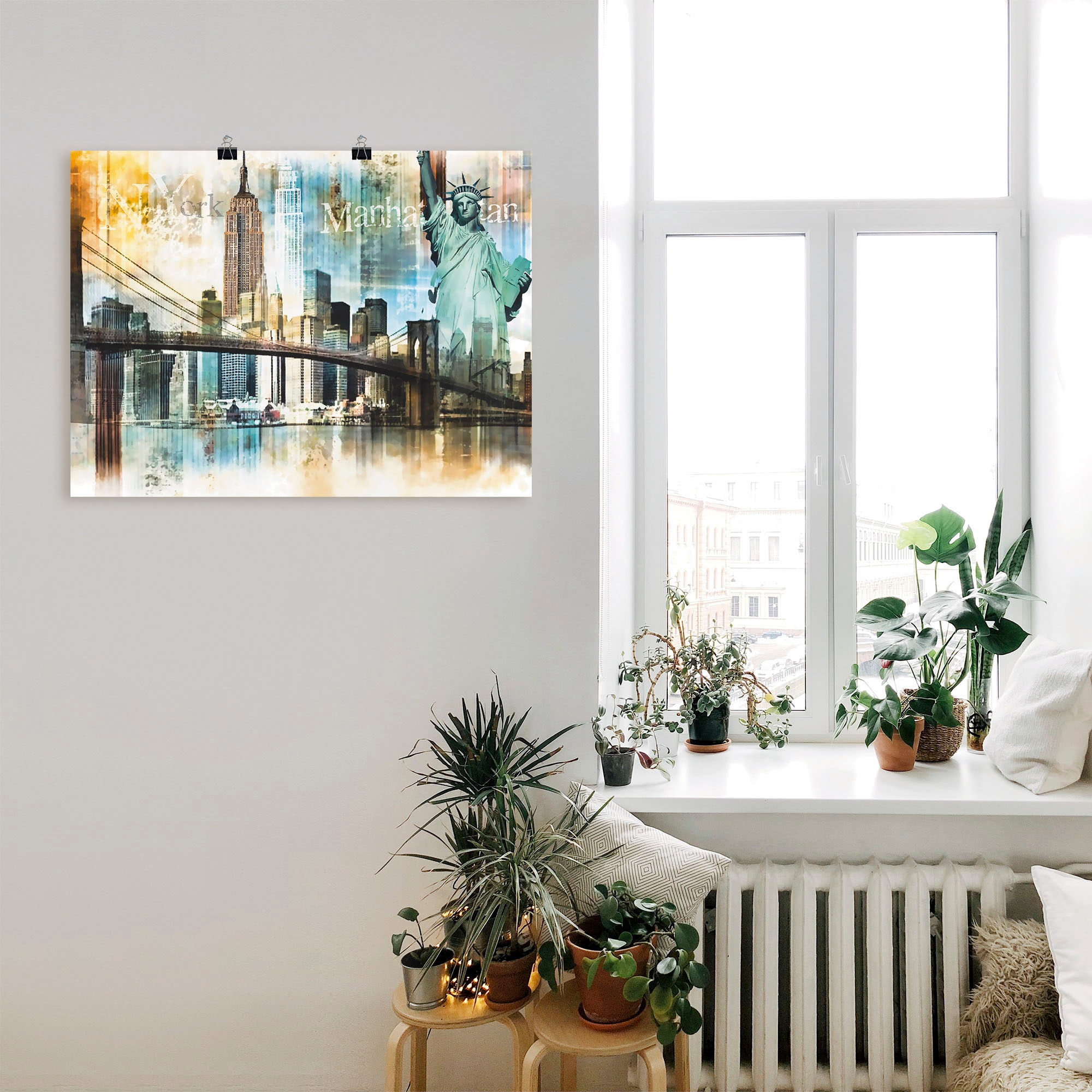 Artland Wandbild »New York Skyline Collage IV«, Amerika, (1 St.), als Leinwandbild, Poster in verschied. Grössen