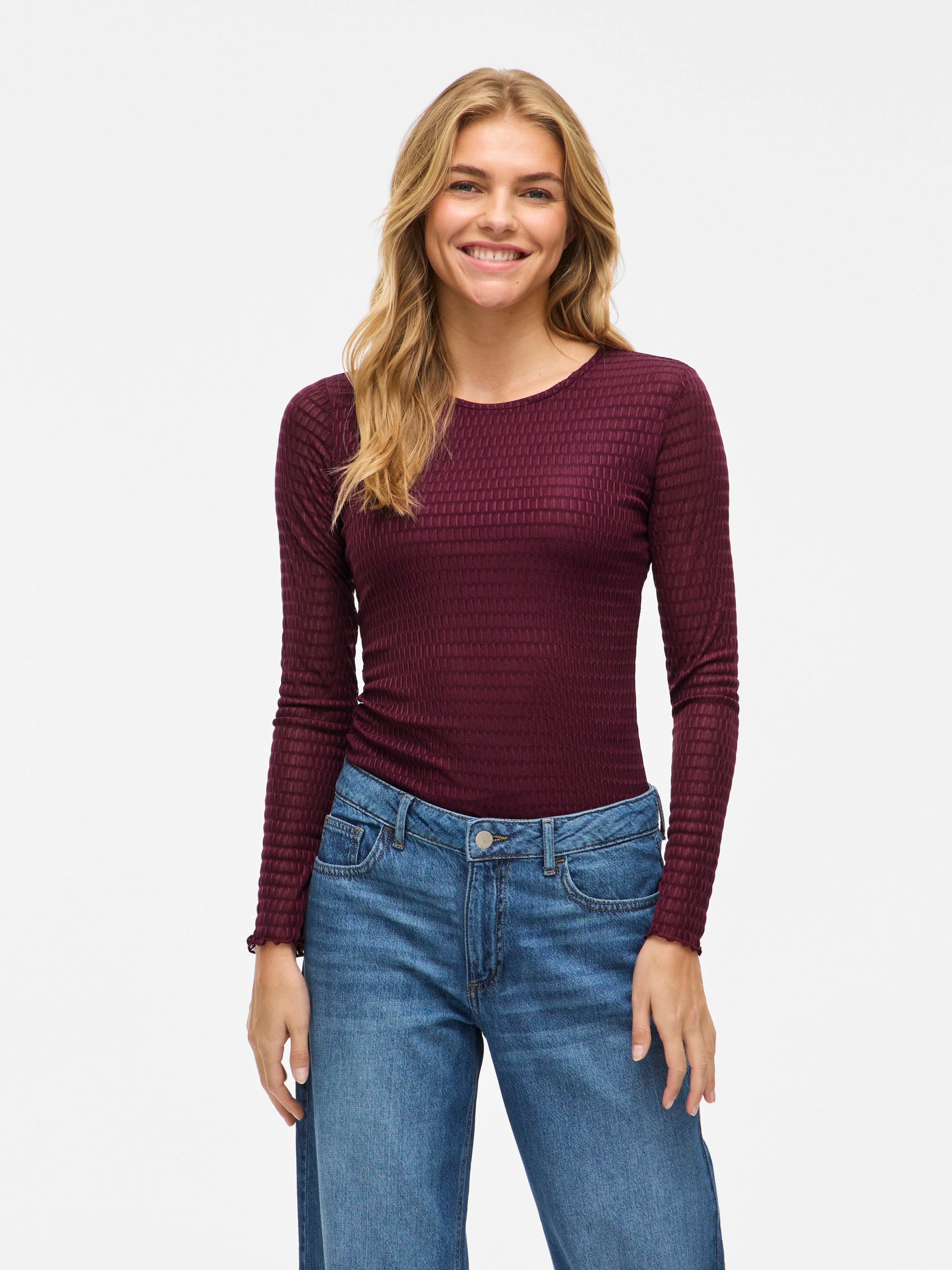 Image of Vila Langarmshirt "VILARINE O-NECK L/S TOP - NOOS"