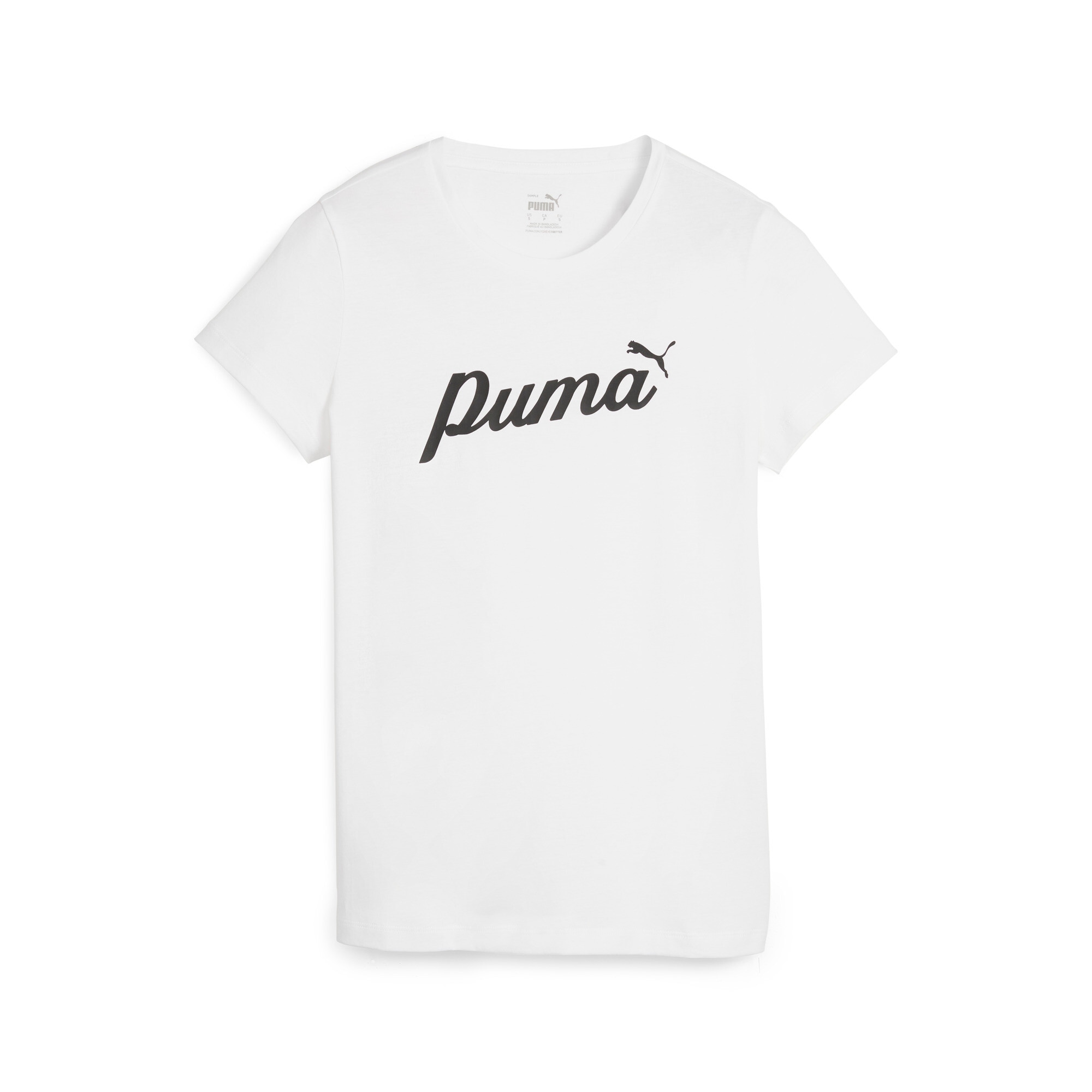 Image of PUMA T-Shirt "ESS+ SCRIPT TEE" reguläre Passform, Kurzarmdesign, mit Print-Applikationen