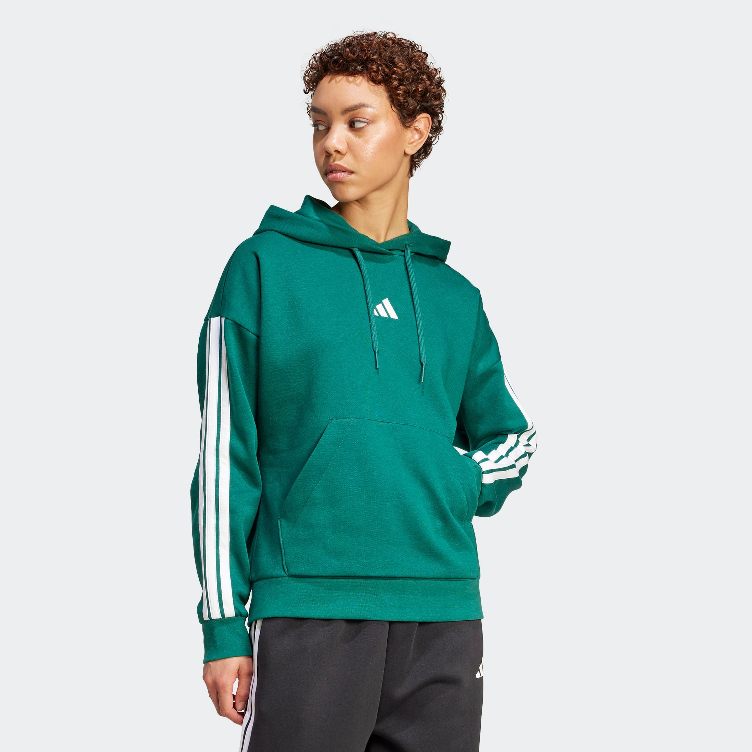 Image of adidas Sportswear Kapuzensweatshirt "ESSENTIALS 3-STREIFEN FLEECE-HOODIE"