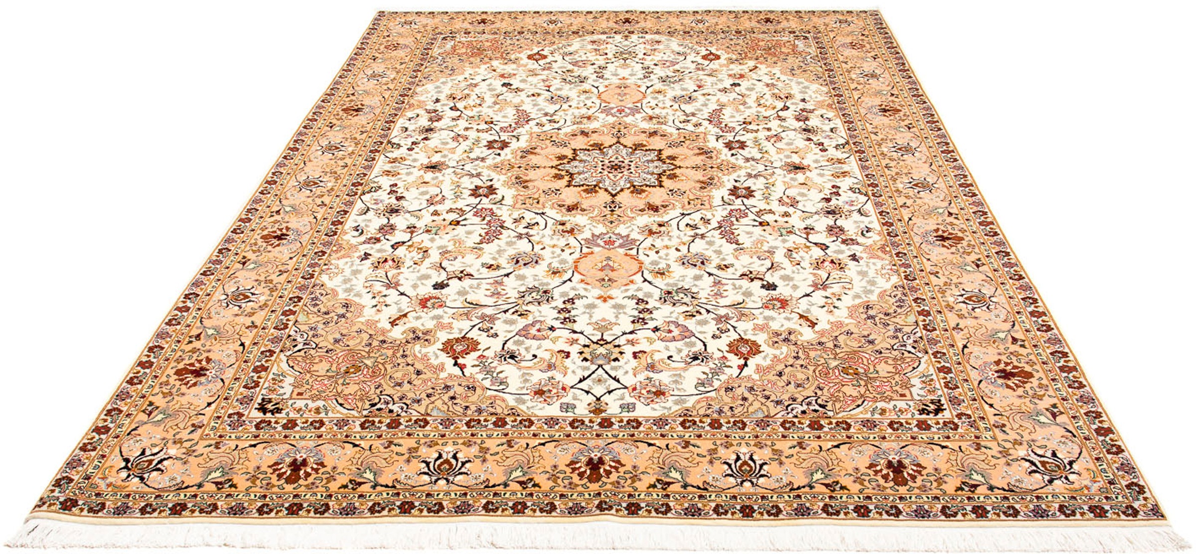 Image of morgenland Orientteppich »Perser - Täbriz - Royal - 292 x 198 cm - beige«, rechteckig, 7 mm Höhe, Wohnzimmer, Handgeknüpft, Einzelstück mit Zertifikat bei Ackermann Versand Schweiz