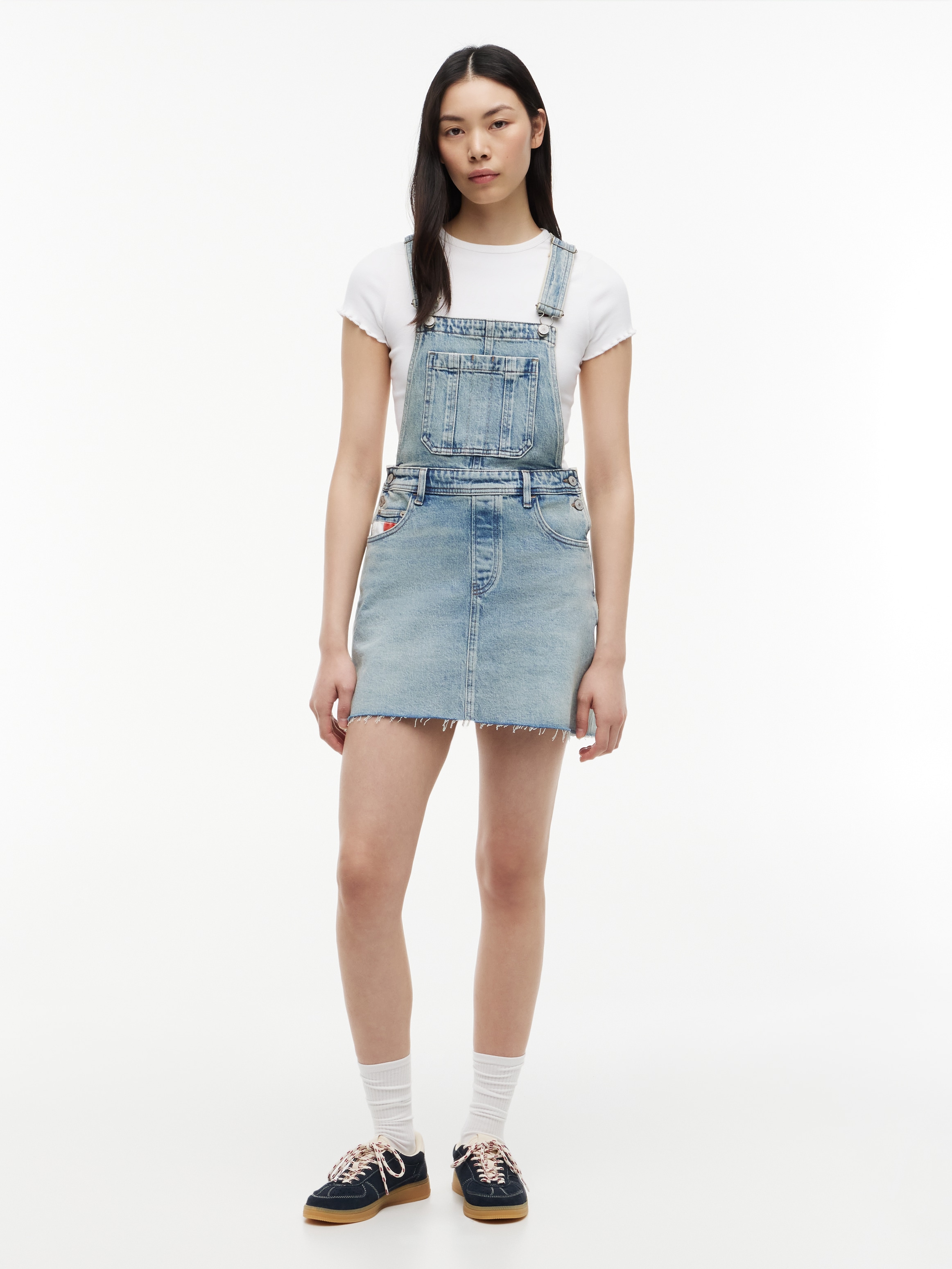 Image of Tommy Jeans Jeanskleid "DENIM DUNGAREE DRESS RWB CJ6115" Brusttasche Baumwollmischung