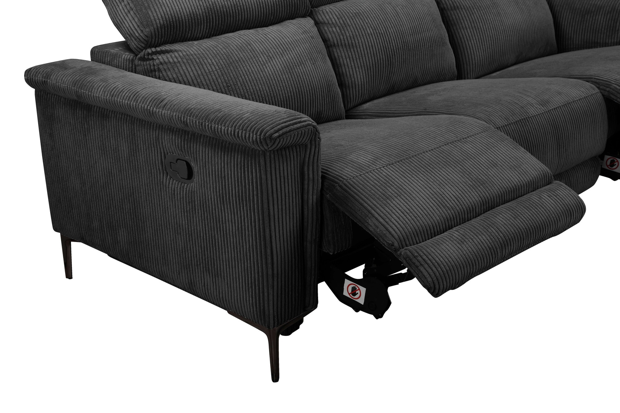 GOODproduct 3-places »LUND Cord, B. 222cm, manuelle/elektrische Relaxfunktion in 2 Sitzen,« USB-C bei elektrischer Ausführung, Kopfteilverstellung