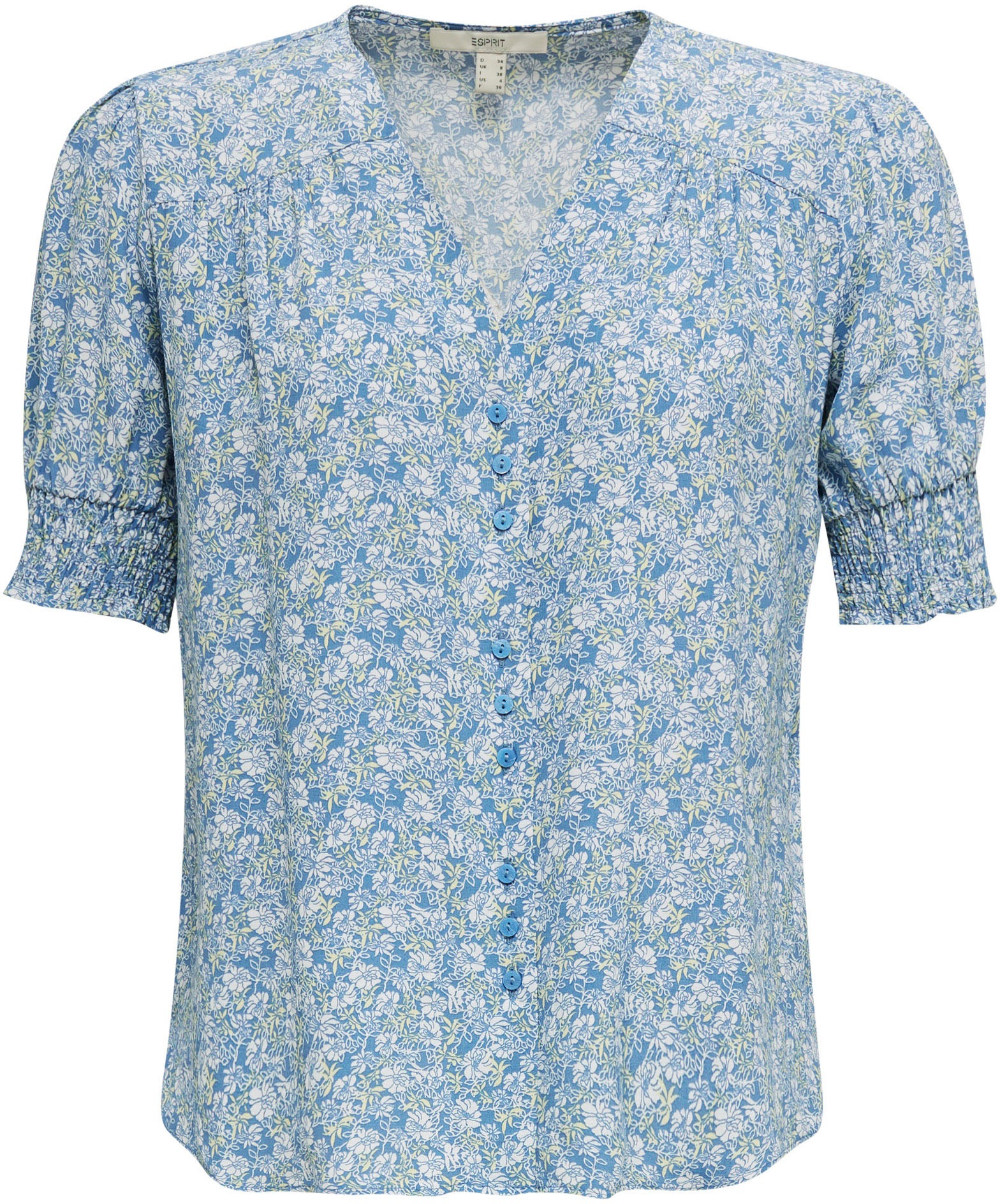 Image of Esprit Druckbluse, mit gesmokten Ärmelbündchen und Knopfleiste bei Ackermann Versand Schweiz