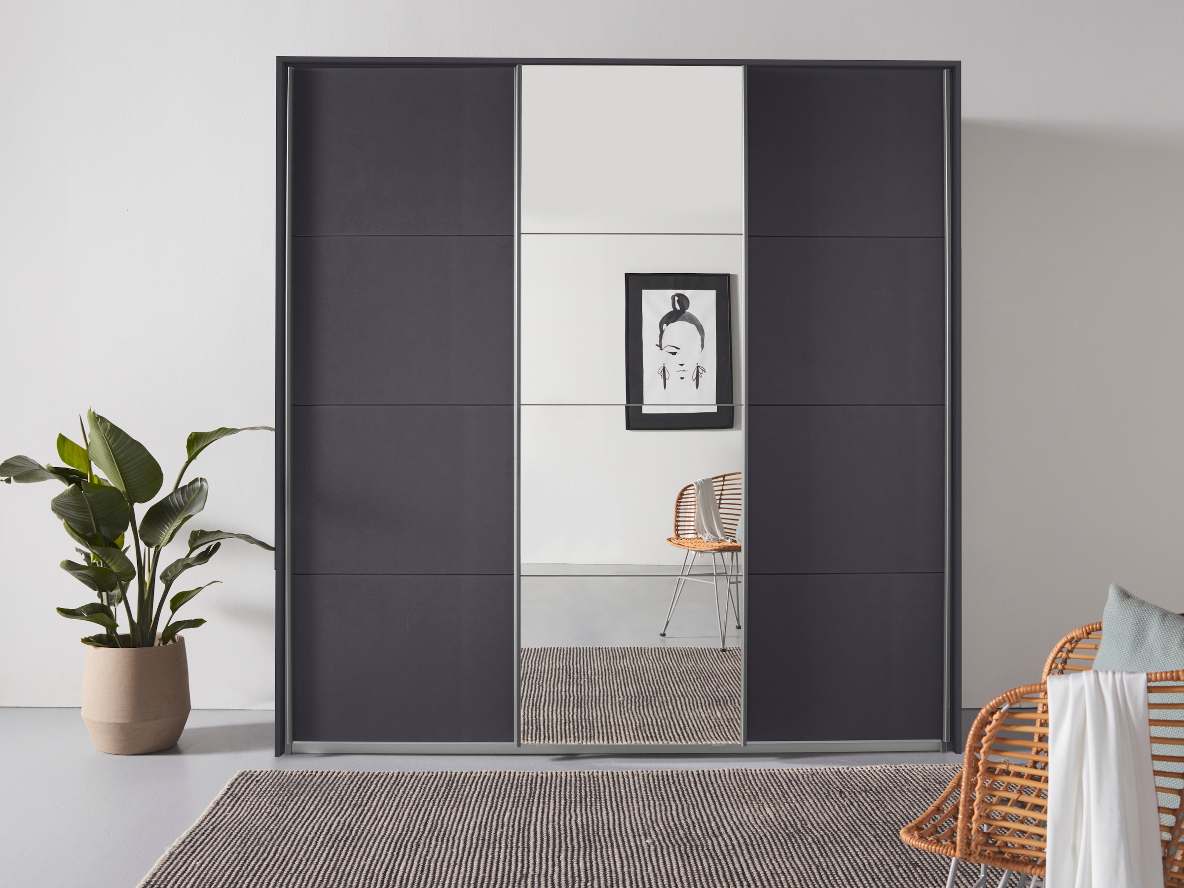 GOODproduct Kleiderschrank »Mehrzweckschrank Aktenschrank Möbel Mietswohnung Schlafzimmer OTELI« Breiten 211/278/323/368 cm Höhen 214/233 cm,  inkl. Passepartout optional mit Beleuchtung MADE IN GERMANY