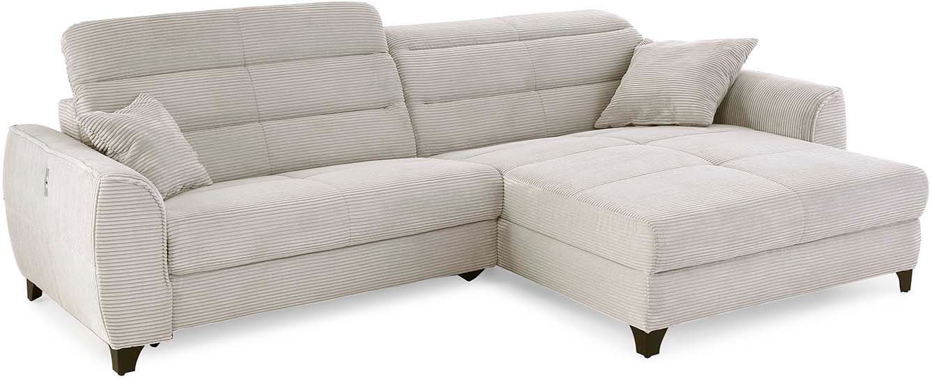Jockenhöfer Gruppe Canapé d'angle »Double One L-Form, B: 288 cm, 2x120 cm breite, elektr. Relaxfunktionen« réglage de la tête, connexion USB & coussin décoratif
