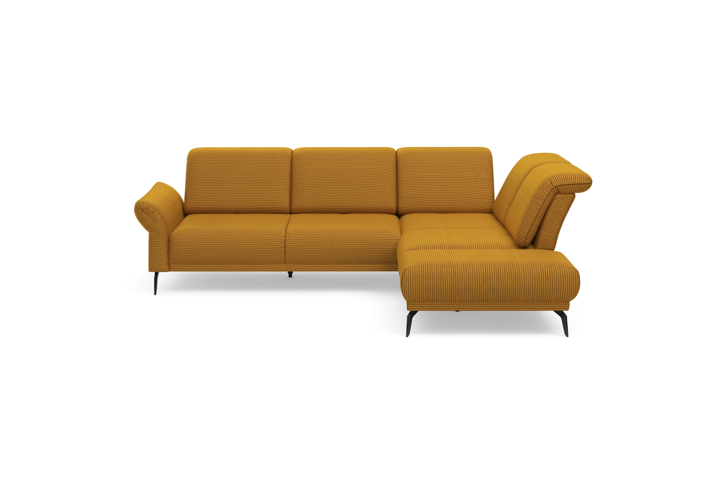 INOSIGN Ecksofa »Coco L-Form«, Sitztiefen-, Arm- und Kopfteilverstellung, Cord-Bezug, Fusshöhe 15 cm