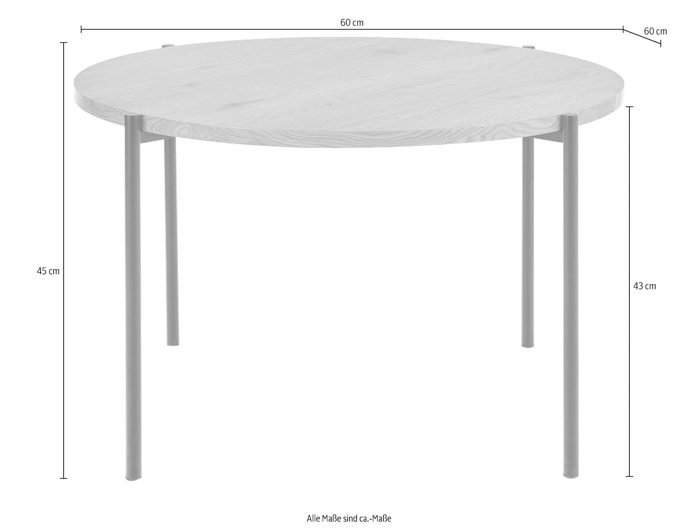 andas Couchtisch »Vantaa«, Tischplatte aus massiver Eiche, generelle Masse (B/T/H): 60/60/45 cm
