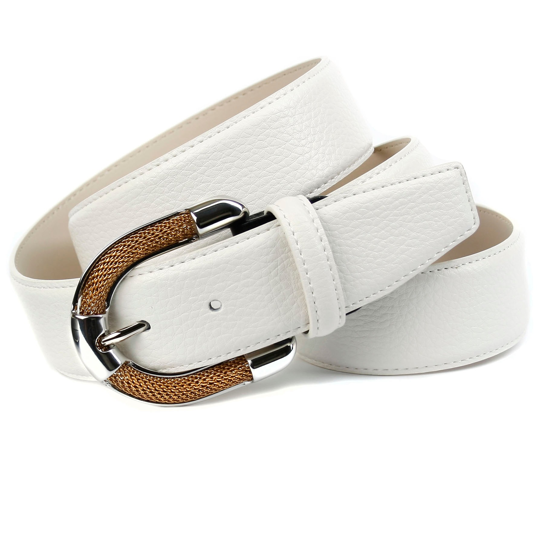 Image of Anthoni Crown Ledergürtel, mit aufwendiger Schmuck-Schliesse, Ton in Ton Steppung bei Ackermann Versand Schweiz