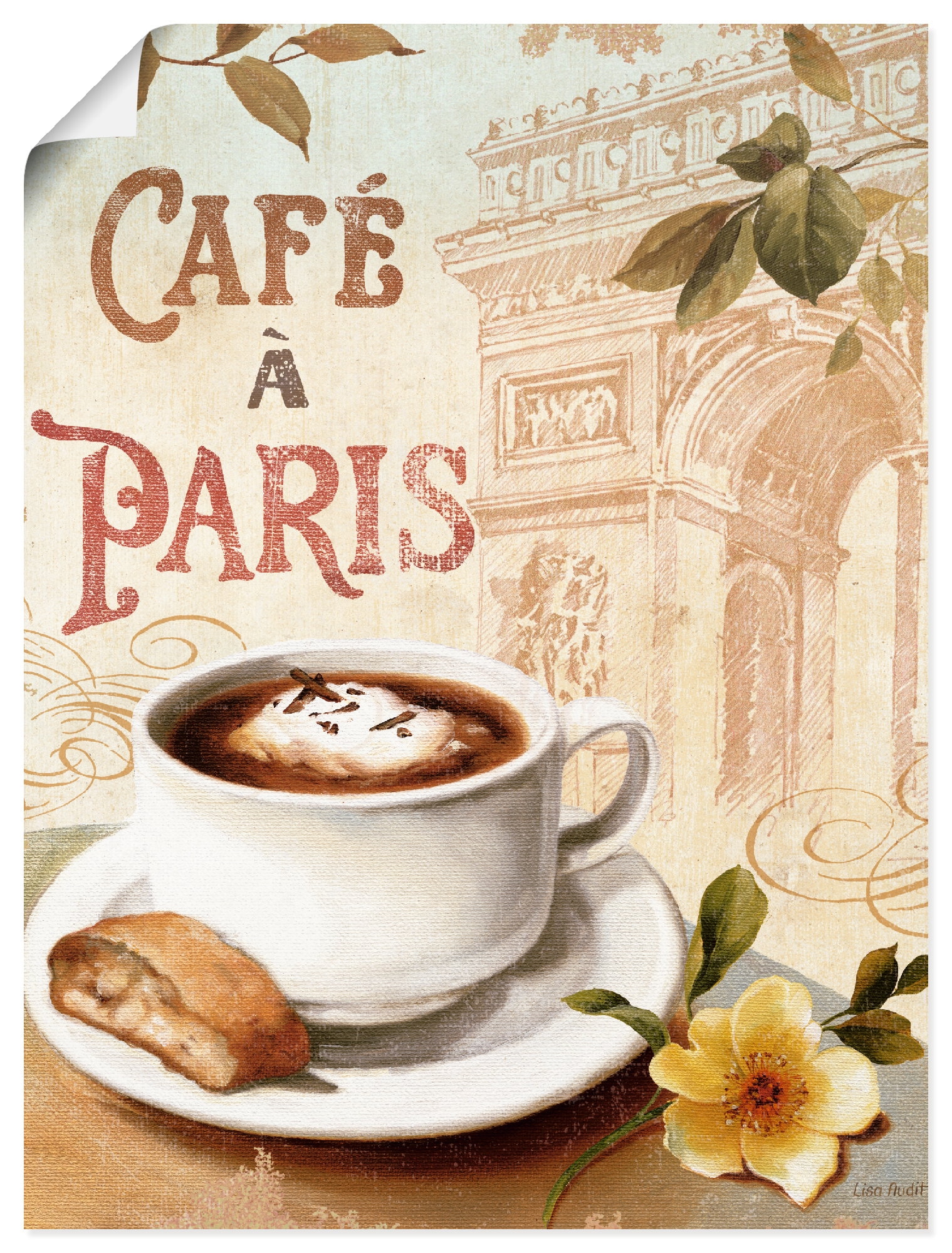 Image of Artland Poster "Kaffee in Europa I" Getränke 1 Stk. tlg. ohne Rahmen
