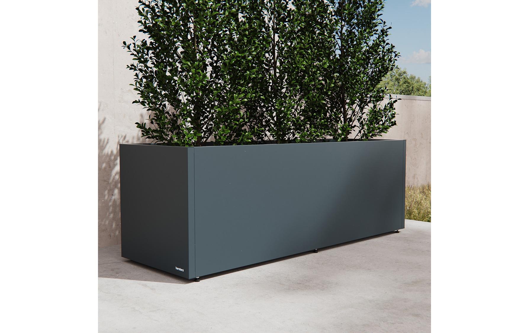 Herstera Garden Bac à plantes aus Stahl, 150x50x50 cm, anthrazit