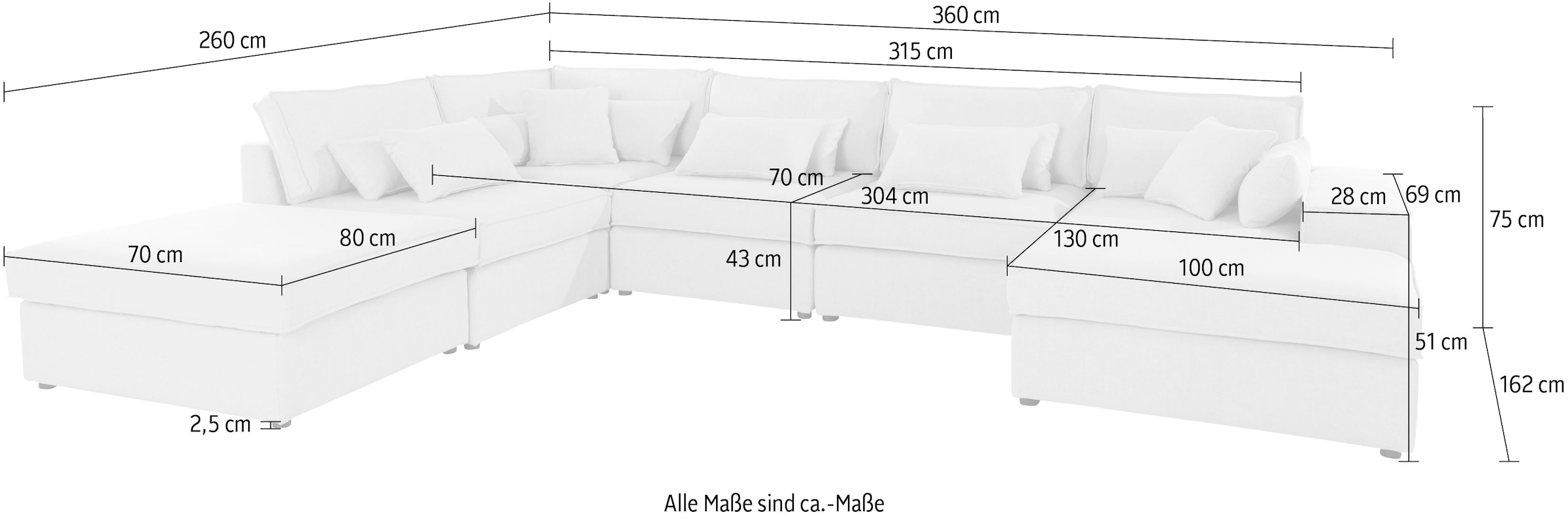 RAUM.ID Wohnlandschaft Florid, in verschiedenen Stoffqualitäten und Farben