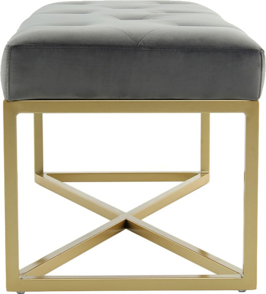 Kayoom Banc »Diaz 125, Edler Touch durch goldenes Gestell,Bietet mehrere Sitzplätze« 1 cuis tlg. samtweich, gesteppt, mit Zierknöpfen, Hochwertiger Samtbezug