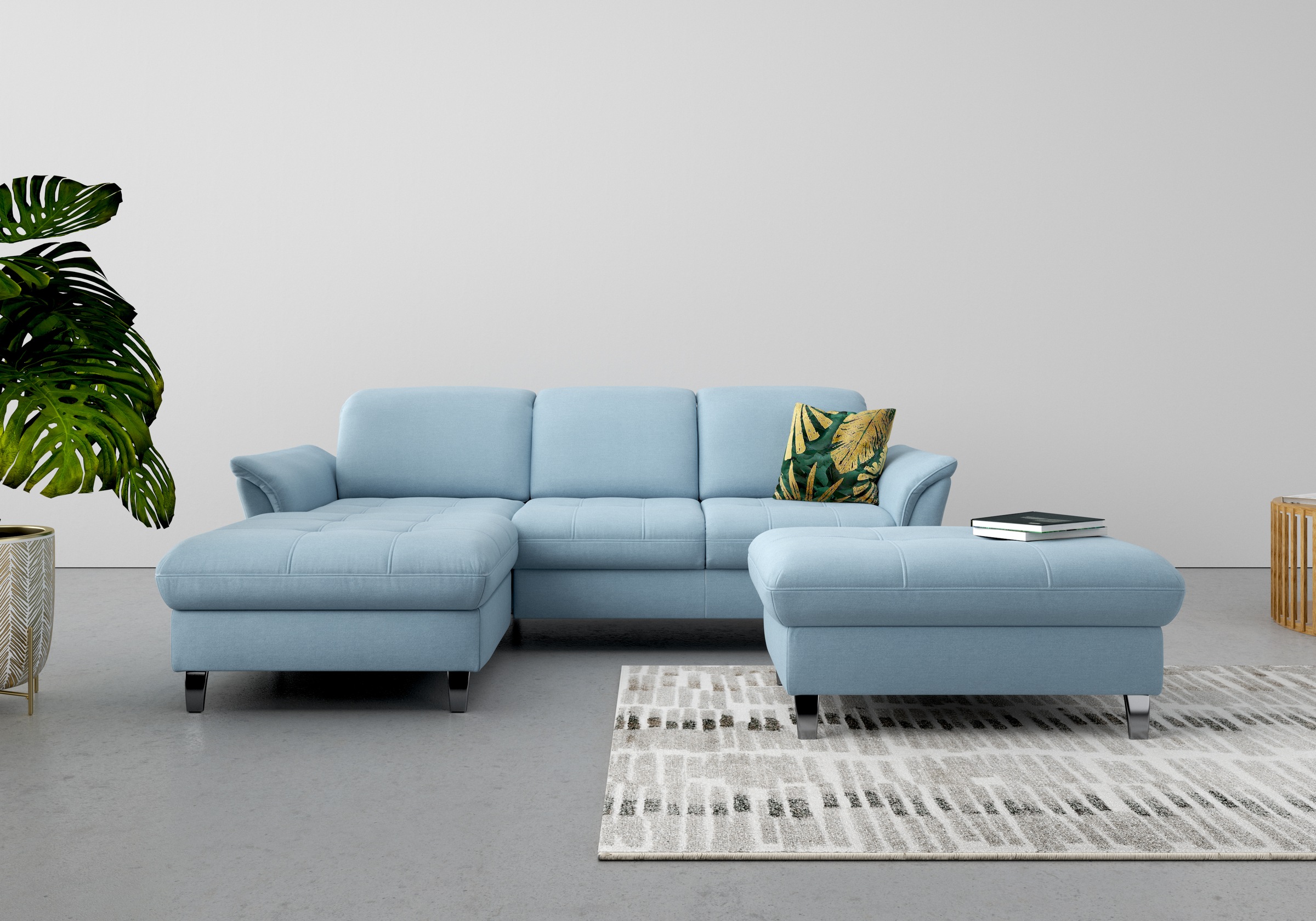 sit&more Ecksofa »Maggiore L-Form«, wahlweise mit Kopfteilverstellung, Bettfunktion und Bettkasten