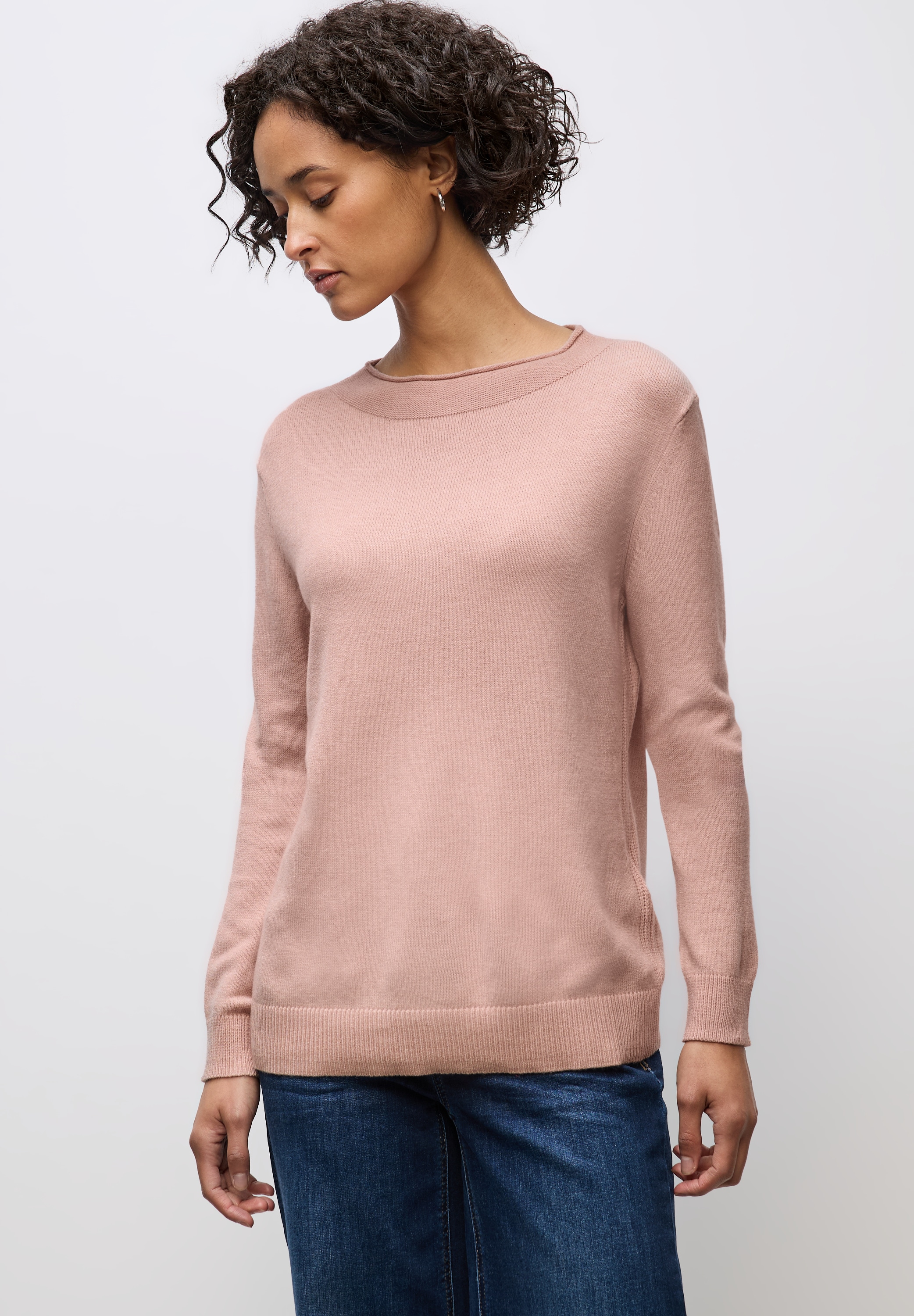 Image of STREET ONE Strickpullover mit feiner Rollkante