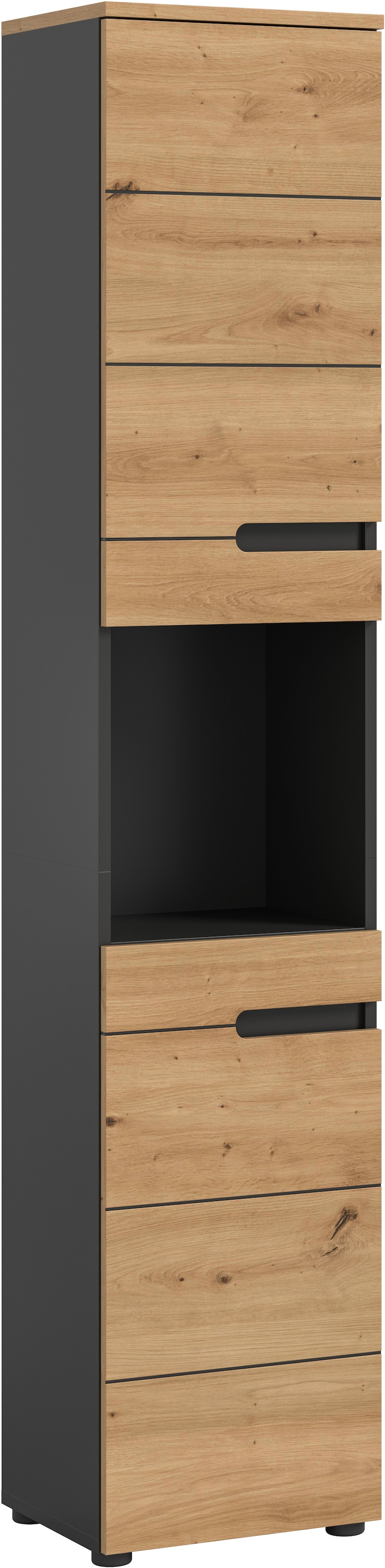 welltime Armoire haute »REHAT, Türen mit Soft-Close, eingefasste Griffaussparung in der Front« BxHxT: 38x193x34 cm, 2 Türen, 5 Fächer
