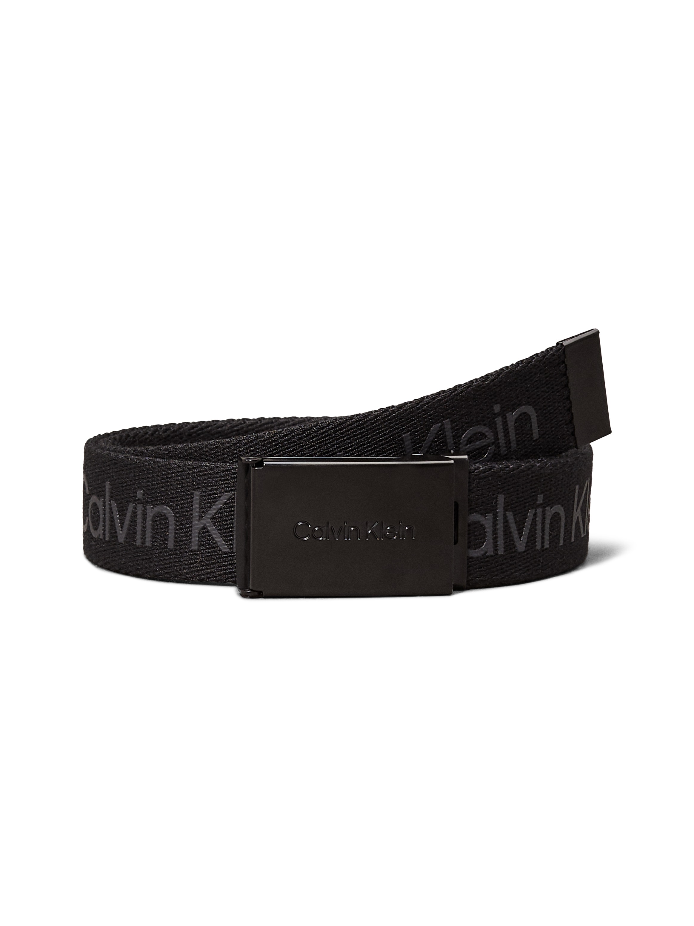 Calvin Klein Jeans Synthetikgürtel »CALVIN LOGO CANVAS BELT«, Logodrucke, Koppelschliesse