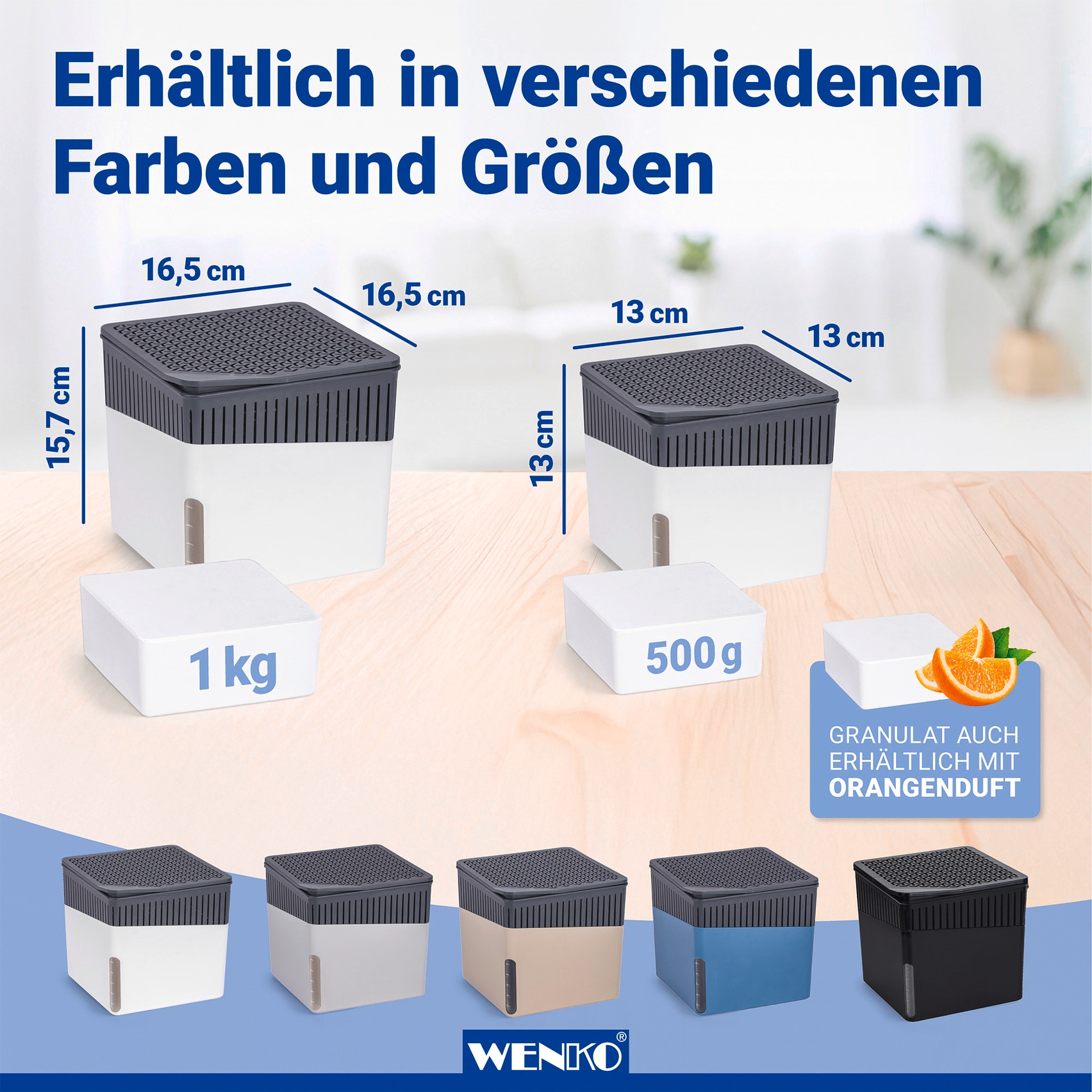 WENKO Luftentfeuchter »Cube« für 80 m³ Räume 2 x 1000g