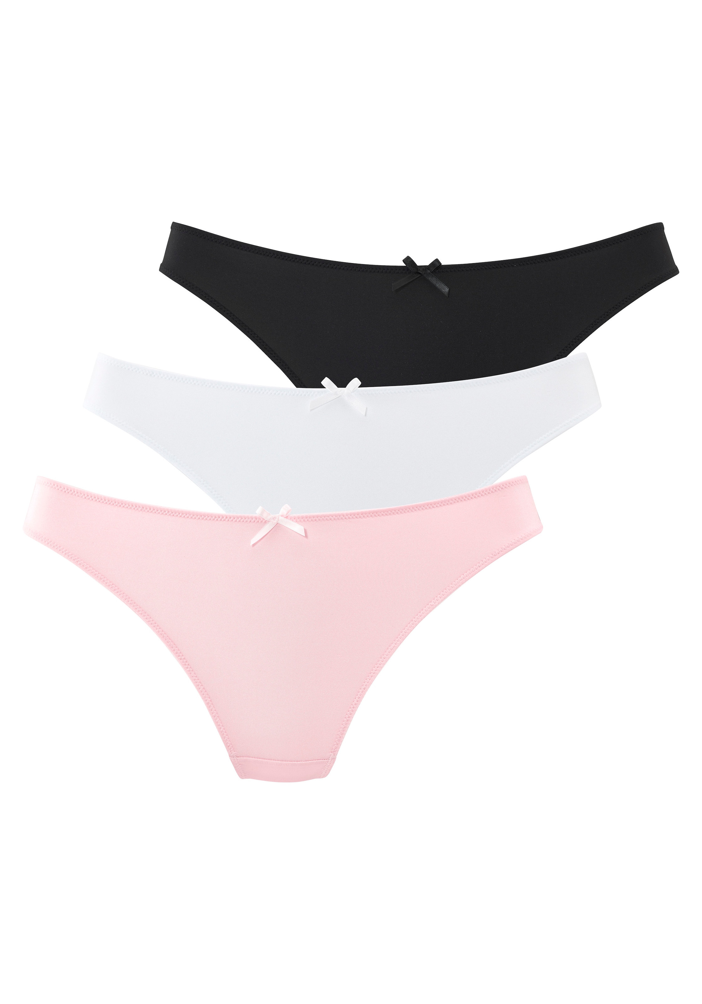 Image of petite fleur String Packung, 3 Stück, mit blumiger Spitze