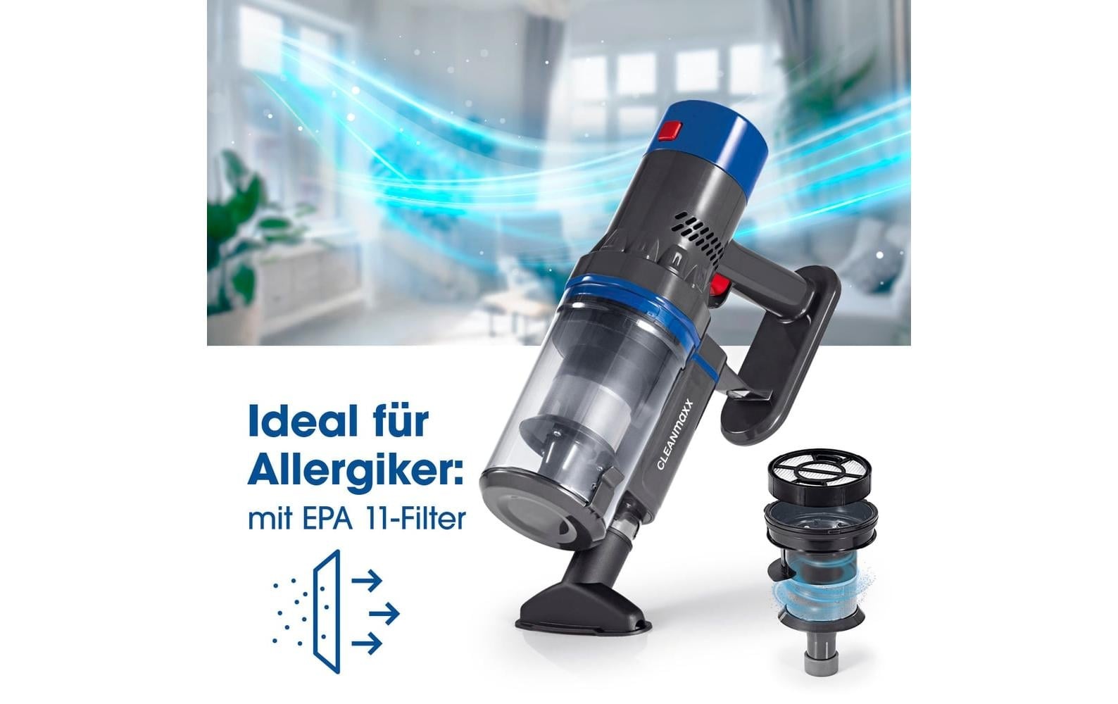 CLEANmaxx Akku-Hand-und Stielstaubsauger »CLEANmaxx Akku-Hand- und Stielsauger Grau / Blau«
