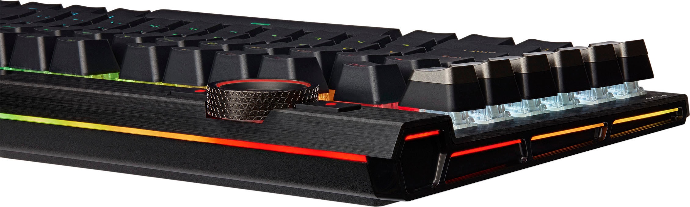 Corsair Gaming-Tastatur »K100 CORSAIR OPX«, (Handgelenkauflage-USB-Anschluss-Lautstärkeregler-Makro-Tasten-ausklappbare Füsse-Ziffernblock)