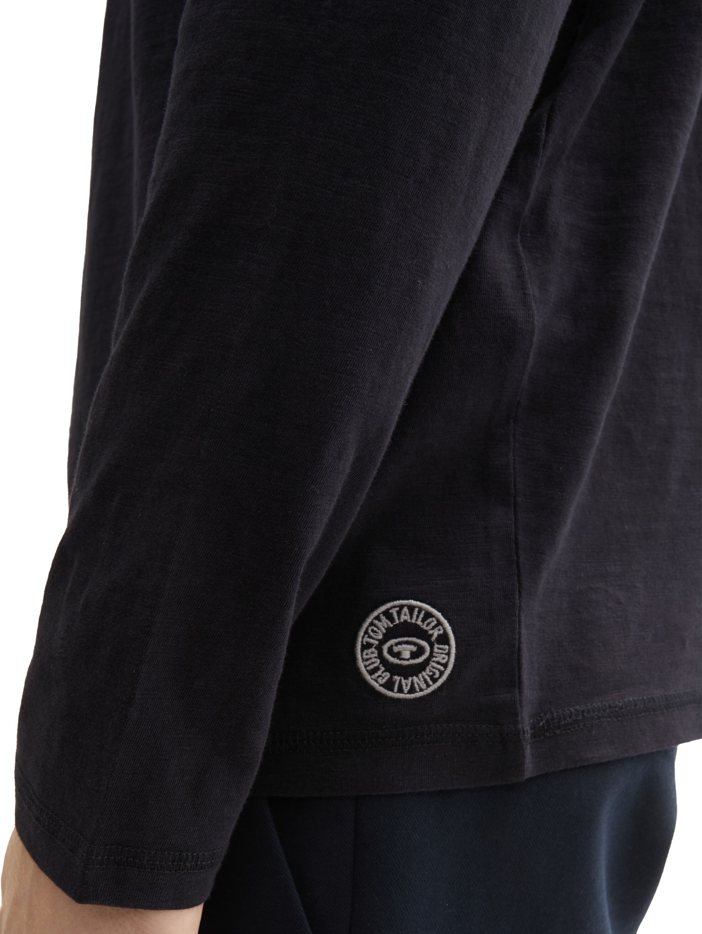 TOM TAILOR T-shirt à manches longues avec patte de boutonnage