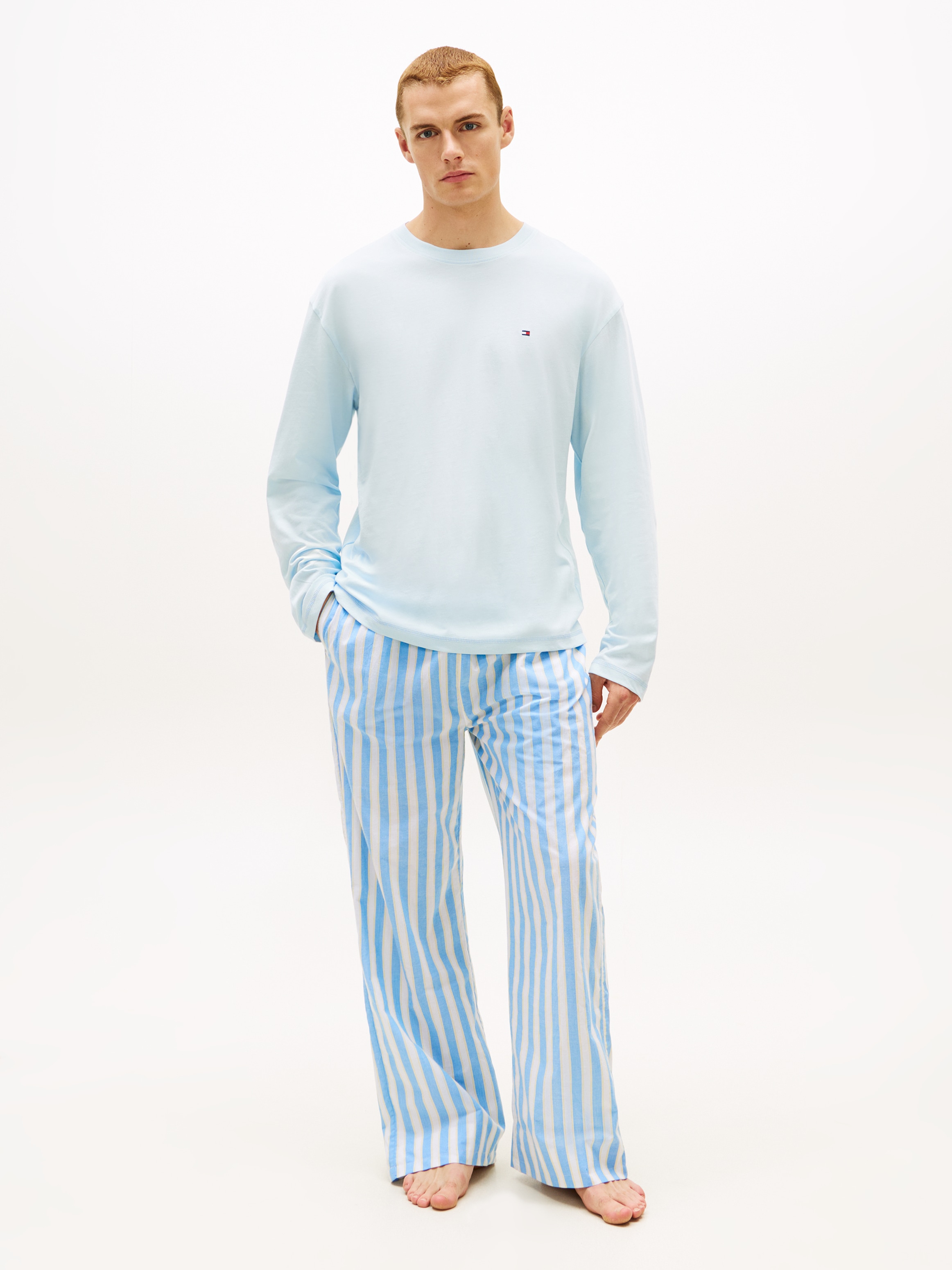 Image of Tommy Hilfiger Underwear Pyjama "LS WOVEN Pyjama SET PRINT" 2 mit Rundhals, Hose kariert, mit elastischem Bund