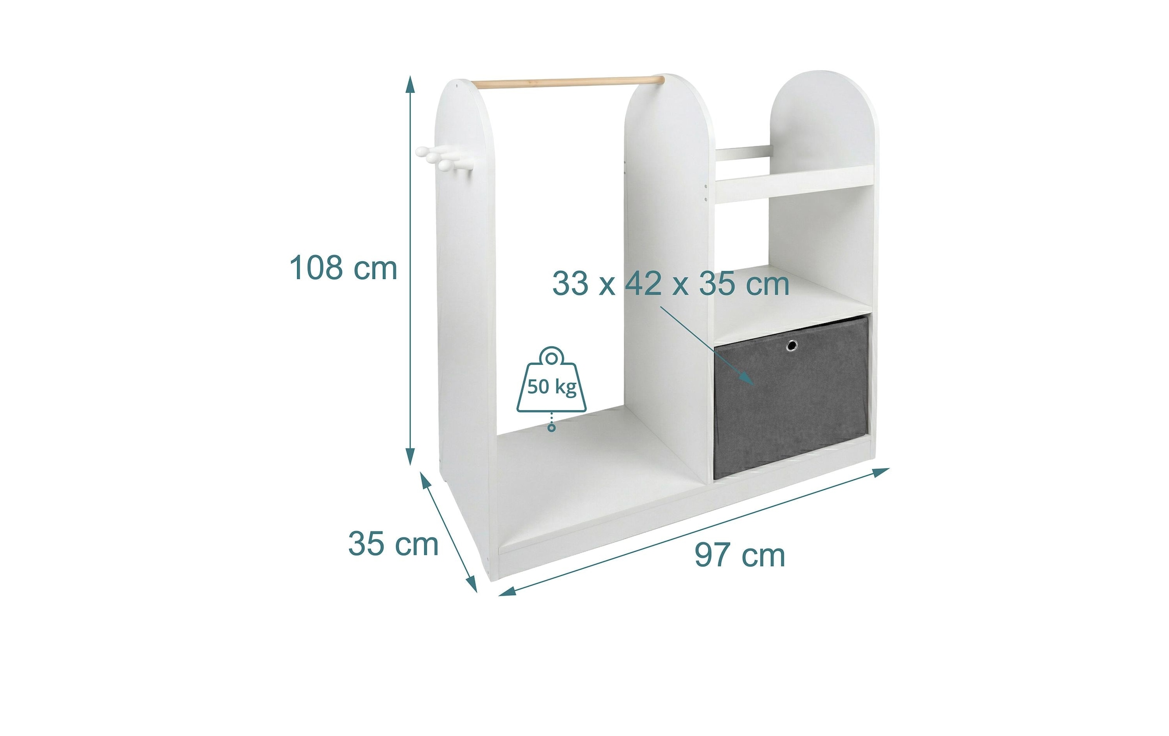 relaxdays Garderobe »mit Stoffbox«