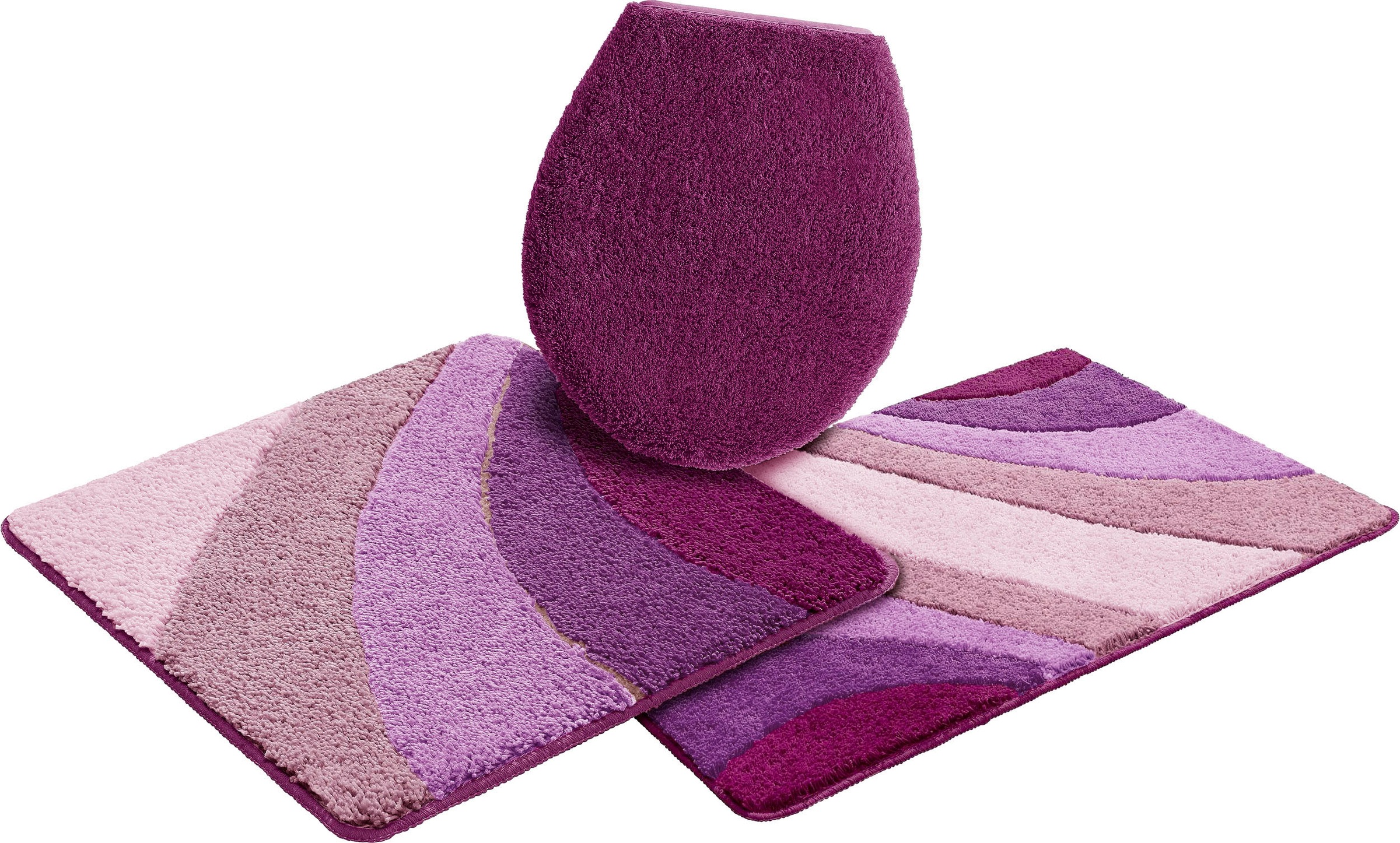 my home Badematte »Josie, Badvorleger, Badezimmer Teppich«, rutschhemmend beschichtet, fussbodenheizungsgeeignet-schnell trocknend-strapazierfähig, Badteppich, Badematten, rechteckig, rund & als 3-tlg. Set erhältlich